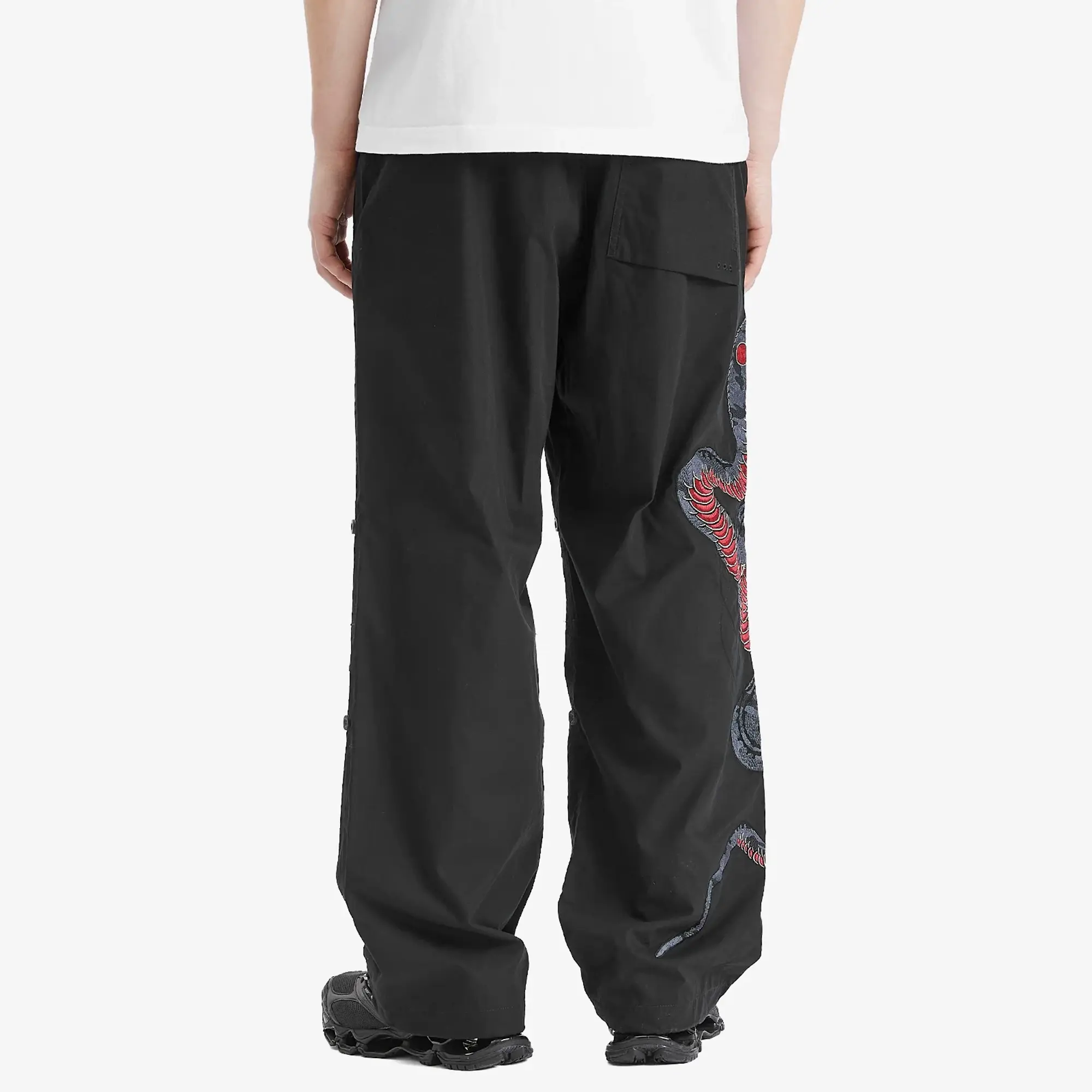 Maharishi Men's Ying Yang Cobro Embroidered Loose Snopants Black