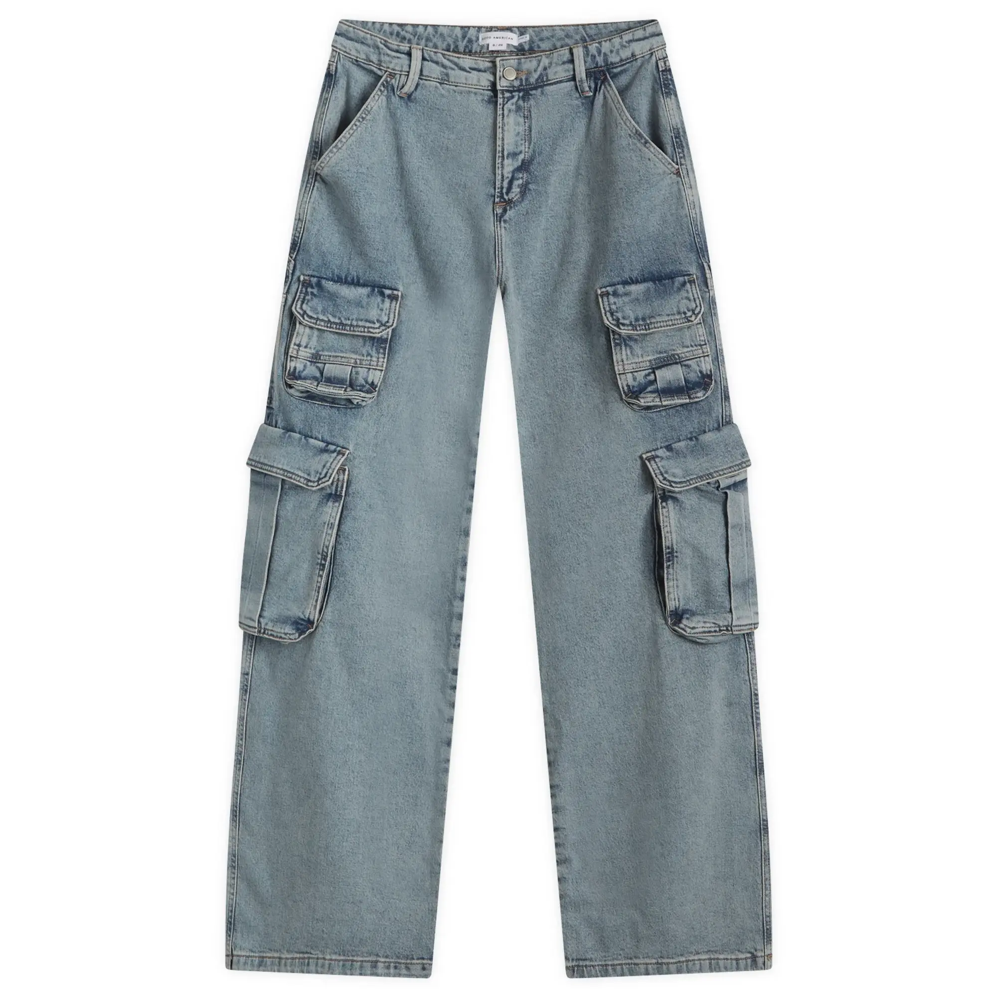 Good American Women's Denim Cargo Pant Indigo