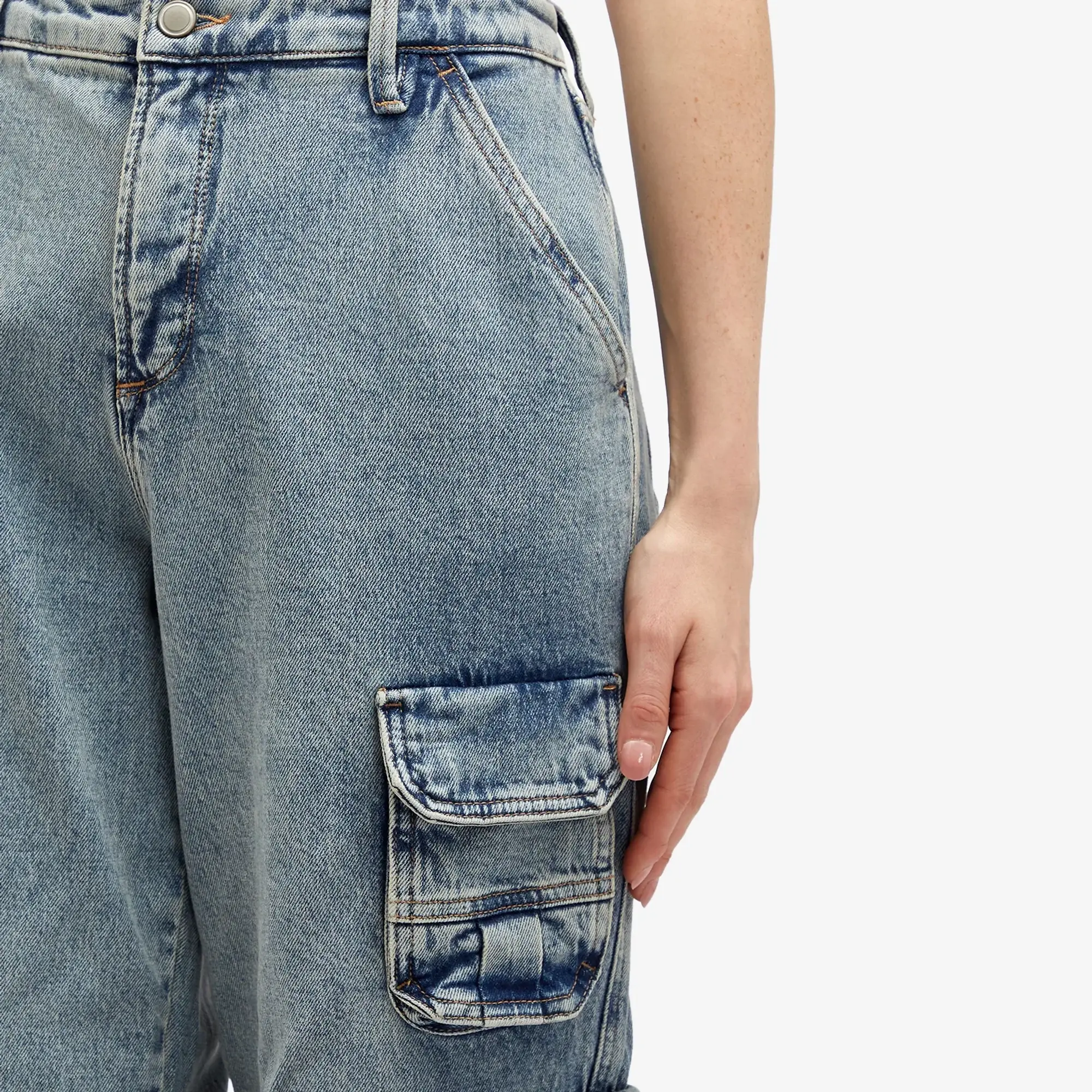 Good American Women's Denim Cargo Pant Indigo