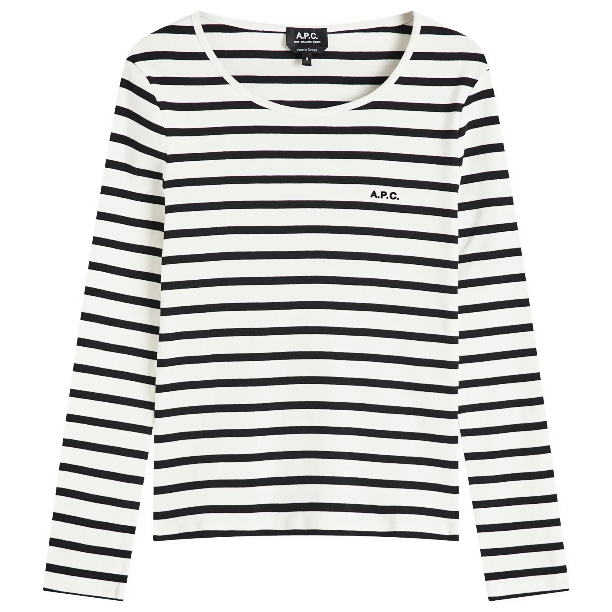 A.P.C. Women's Thelma Stripe Long Sleeve T-Shirt Ecru/Black