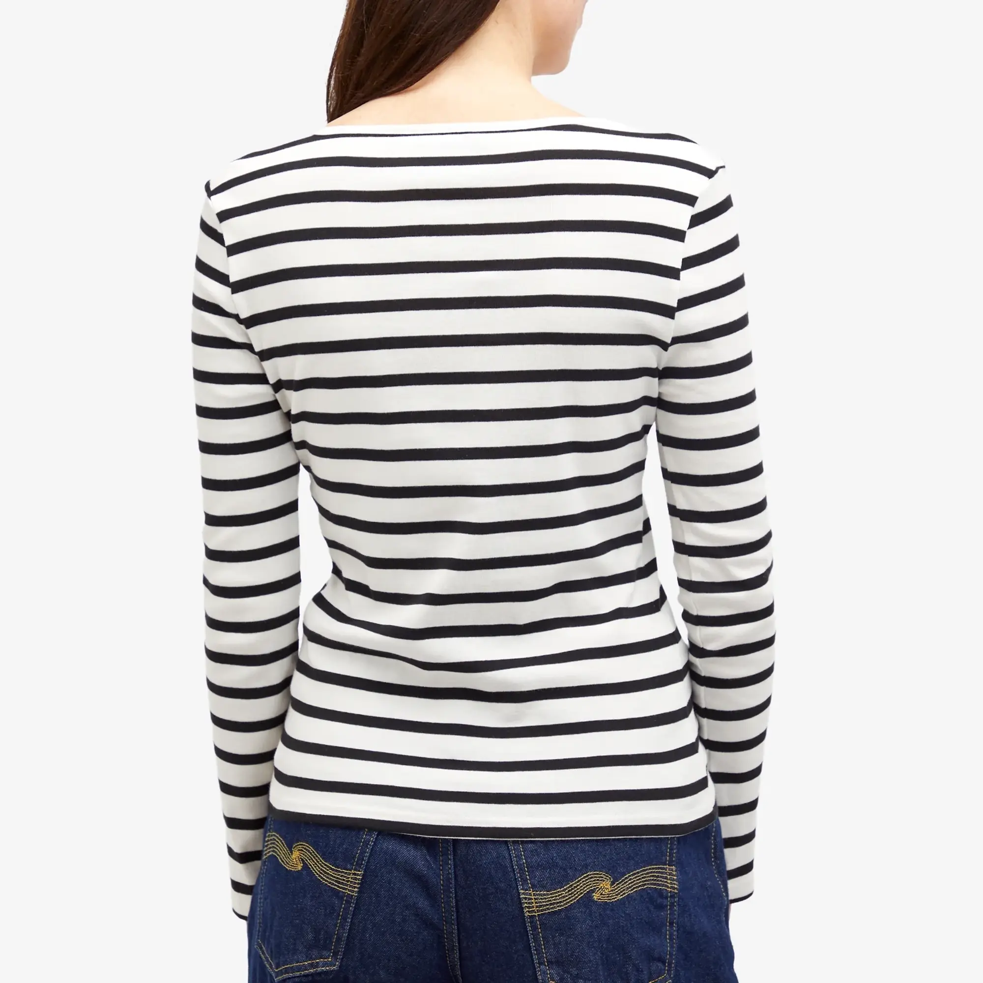 A.P.C. Women's Thelma Stripe Long Sleeve T-Shirt Ecru/Black