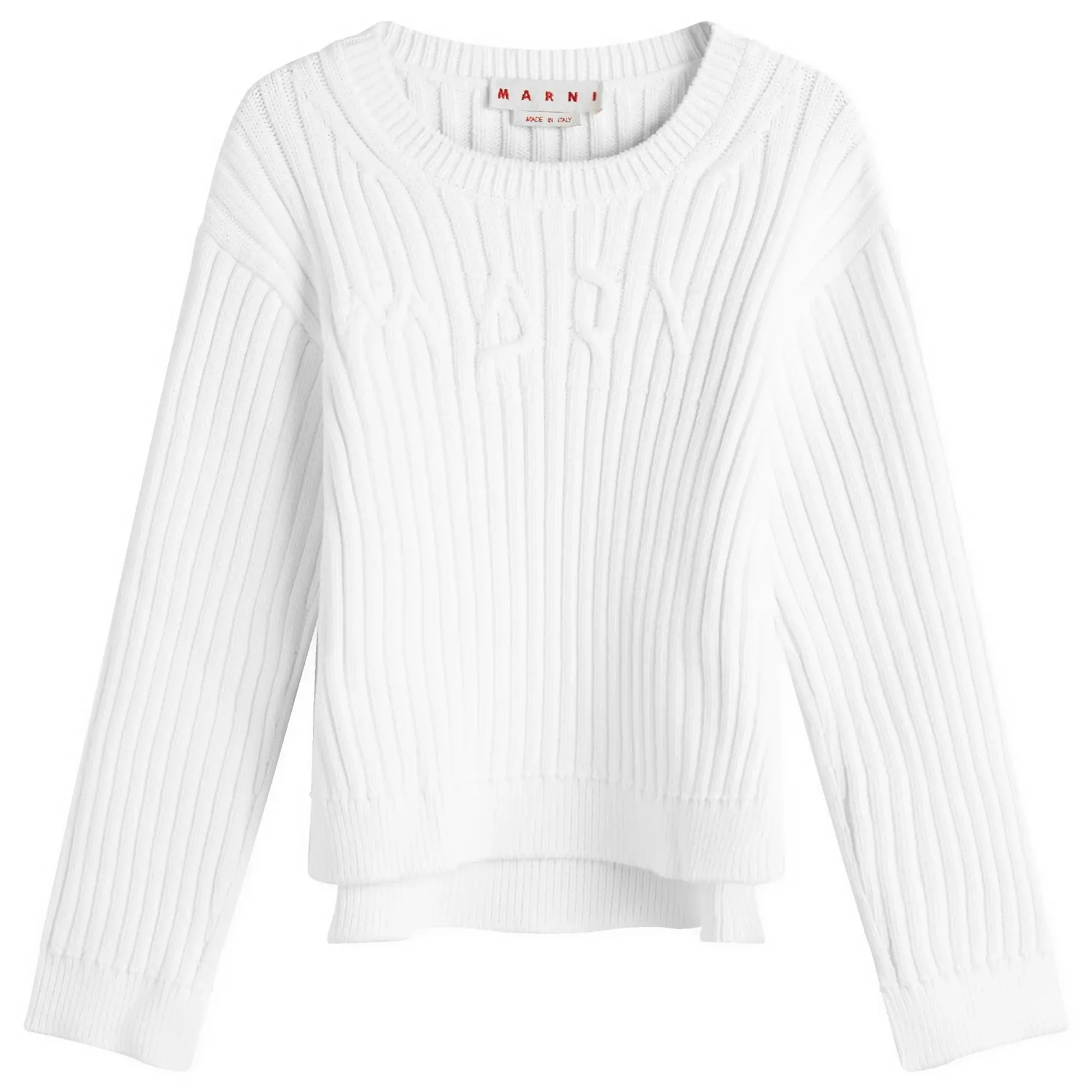 Marni Women's Logo Sweatshirt in Rib Lily White