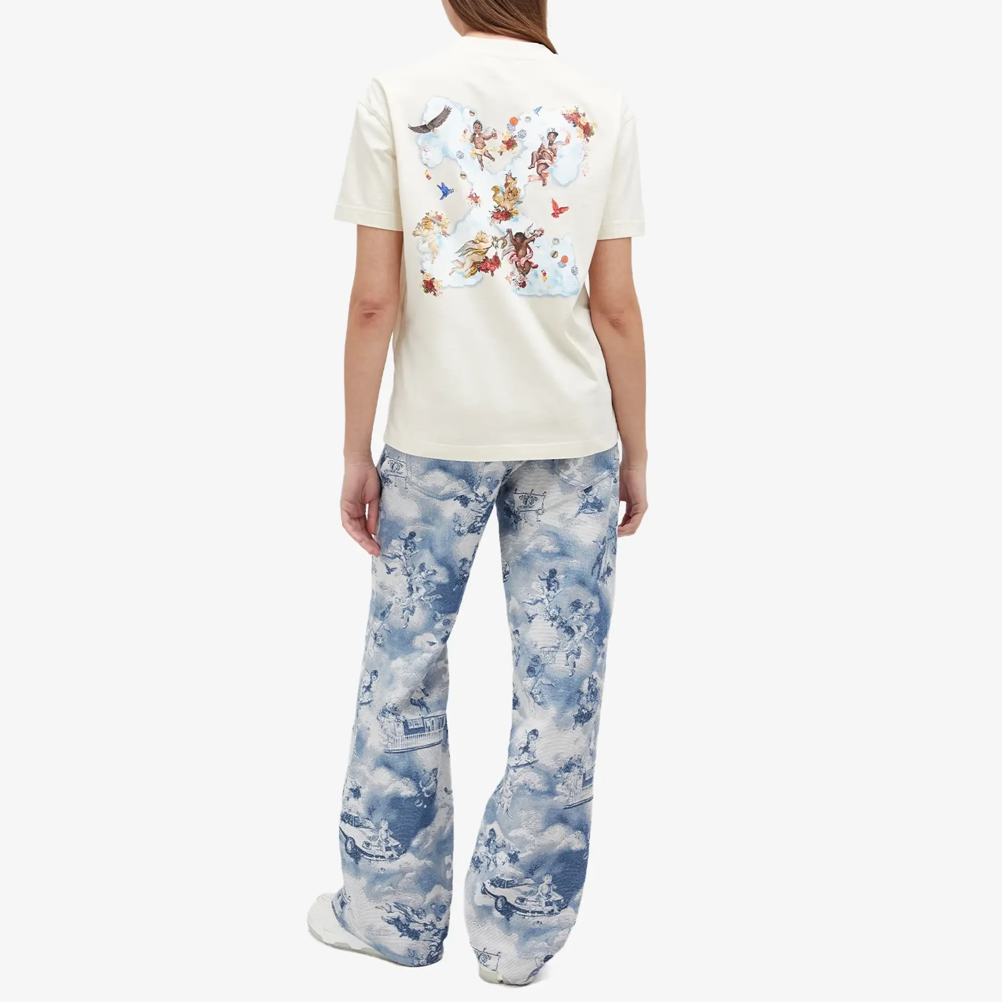 Off-White Women's Cloud Arrow Regular T-Shirt White Asparagus