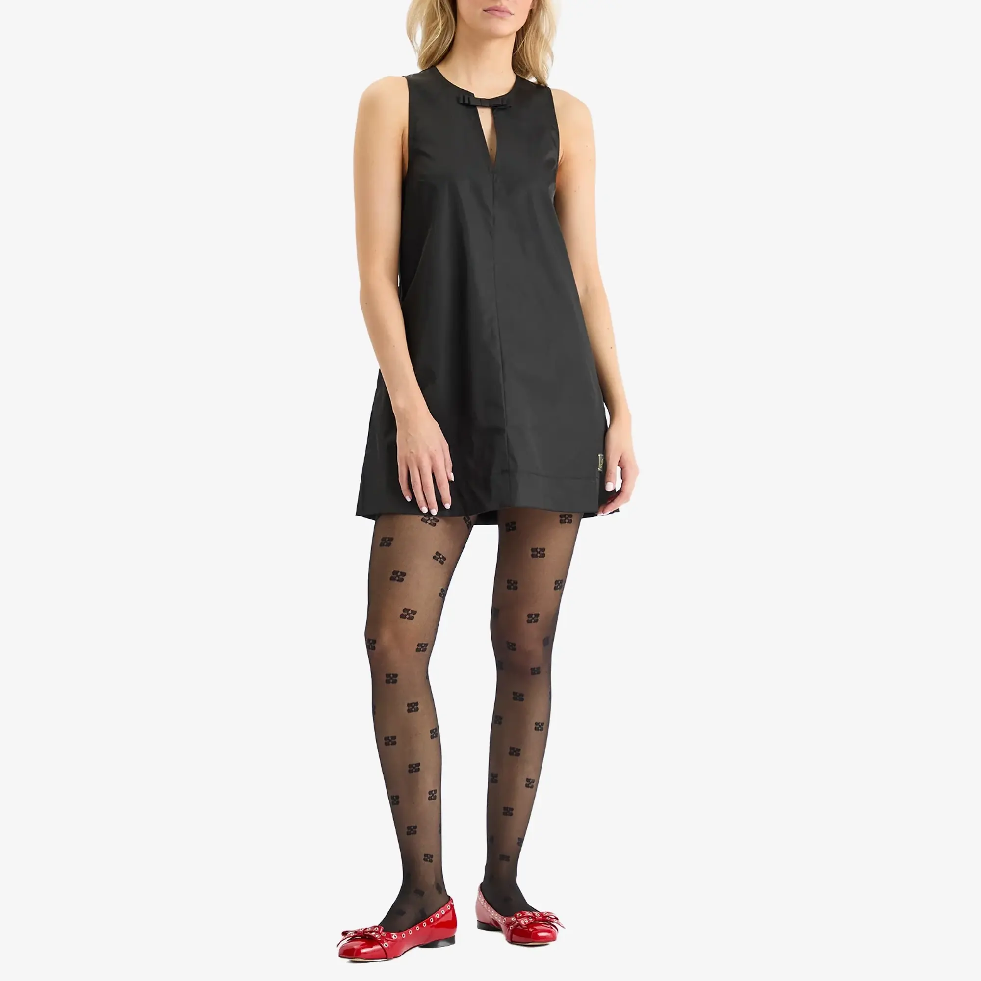 GANNI Women's Butterfly Lace Tights Black
