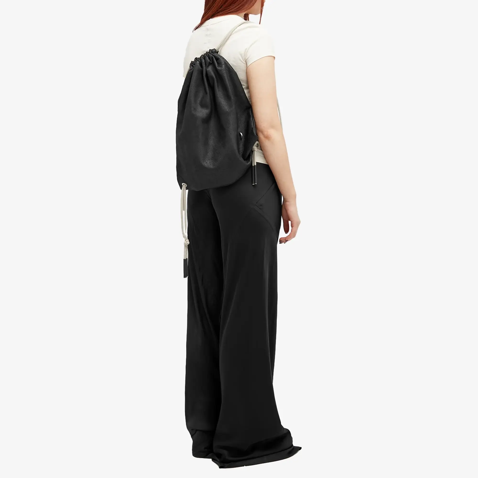 Rick Owens Women's Drawstring Backpack Black Pearl