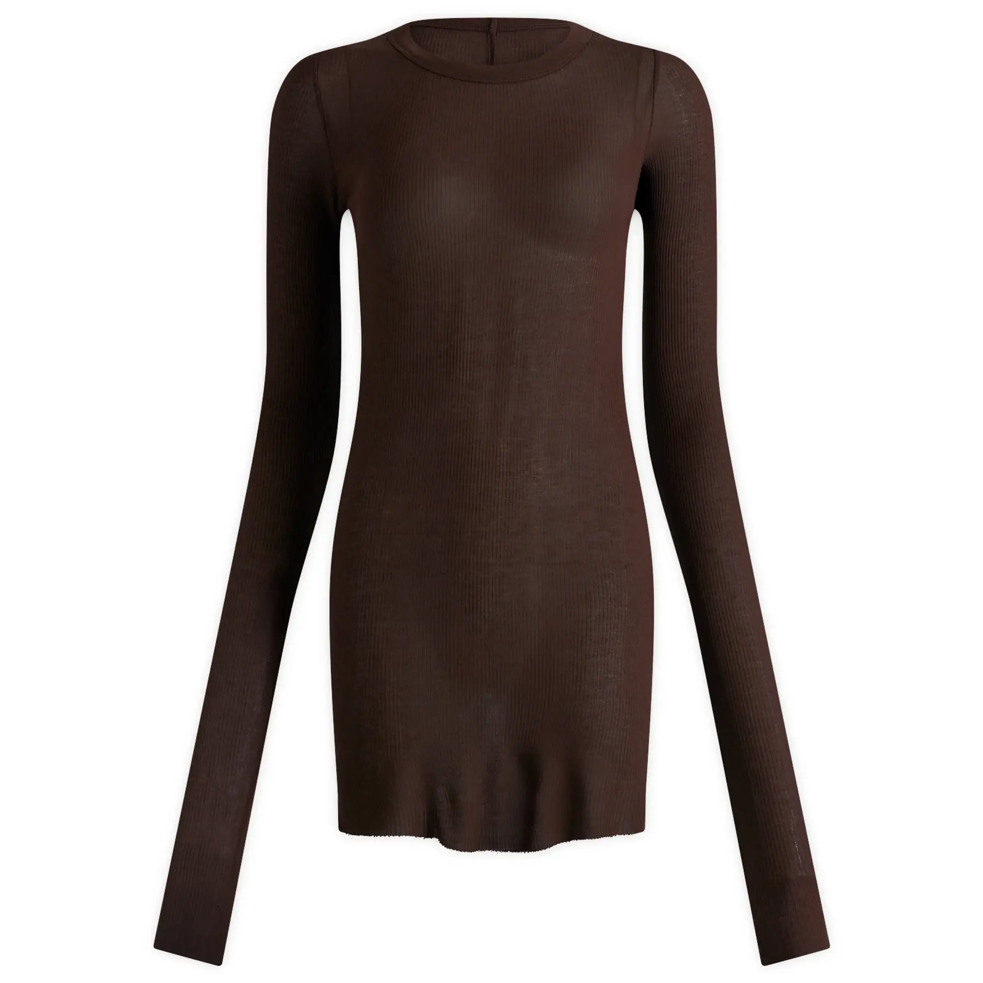 Rick Owens Women's Rib Long Sleeve T-Shirt Mahogany