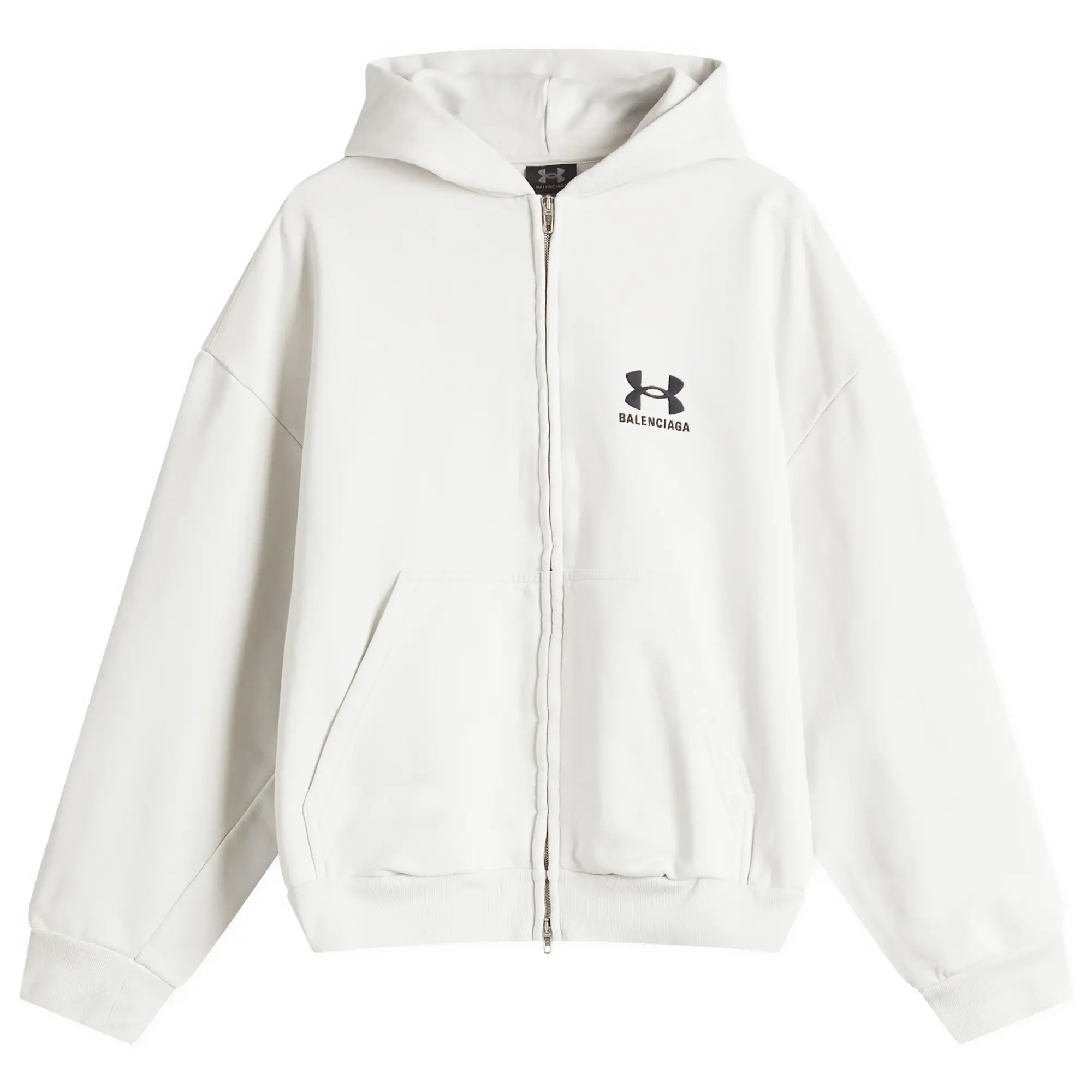 Balenciaga Men's Under Armour Zip-Up Hoodie Dirty White/Black