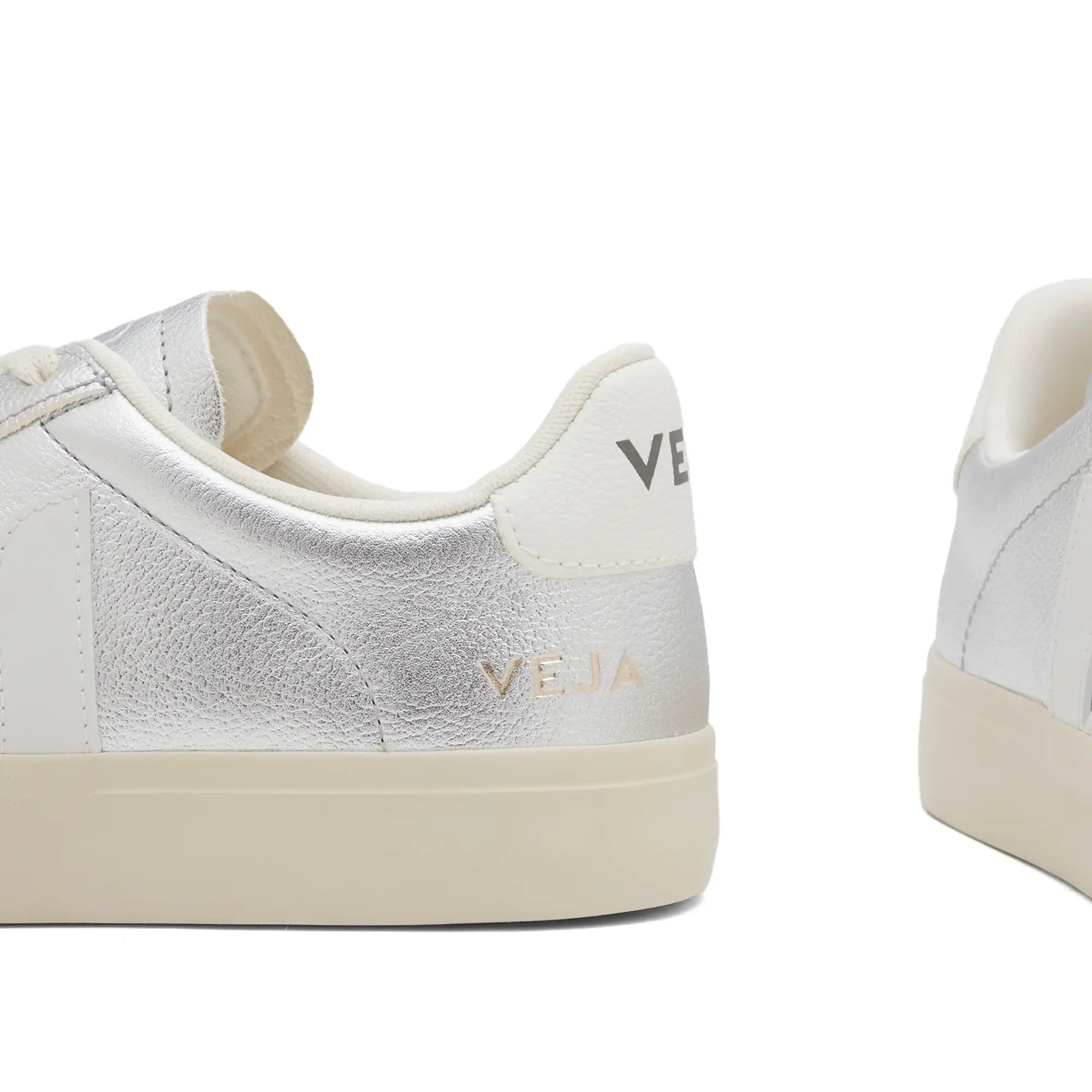 VEJA Campo Leather Trainers - Silver White | Women's -  Size: UK 7