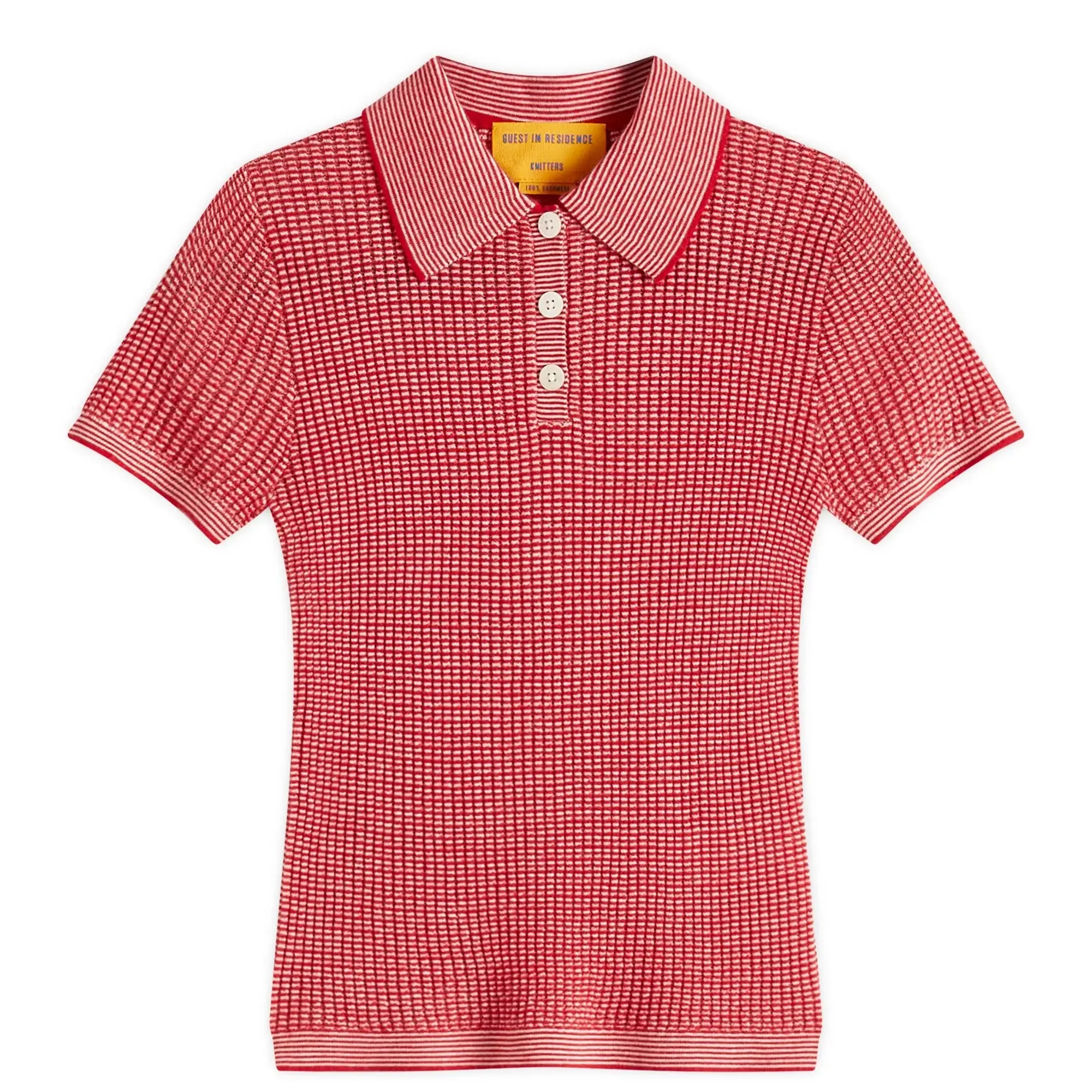 GUEST IN RESIDENCE Women's Shrunken Polo In Cashmere True Red/Cream