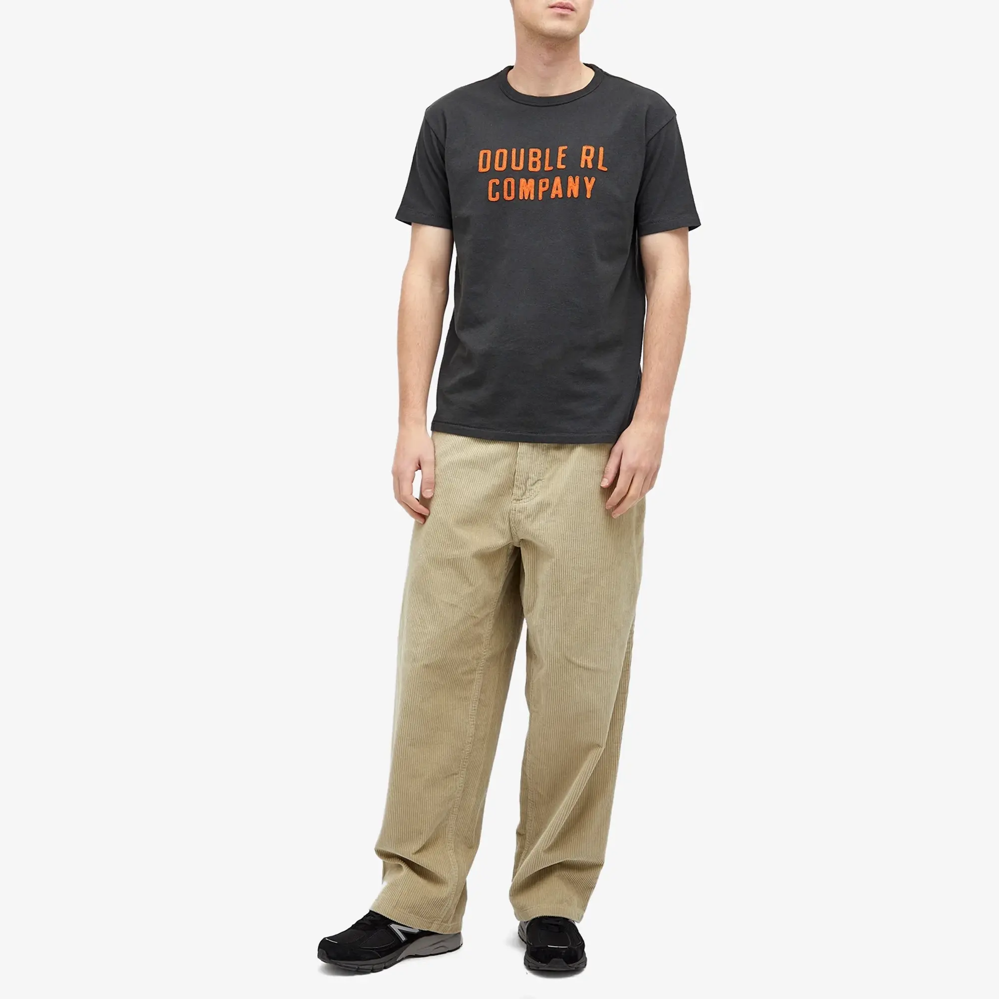 RRL Men's Company Graphic T-Shirt Faded Black Canvas