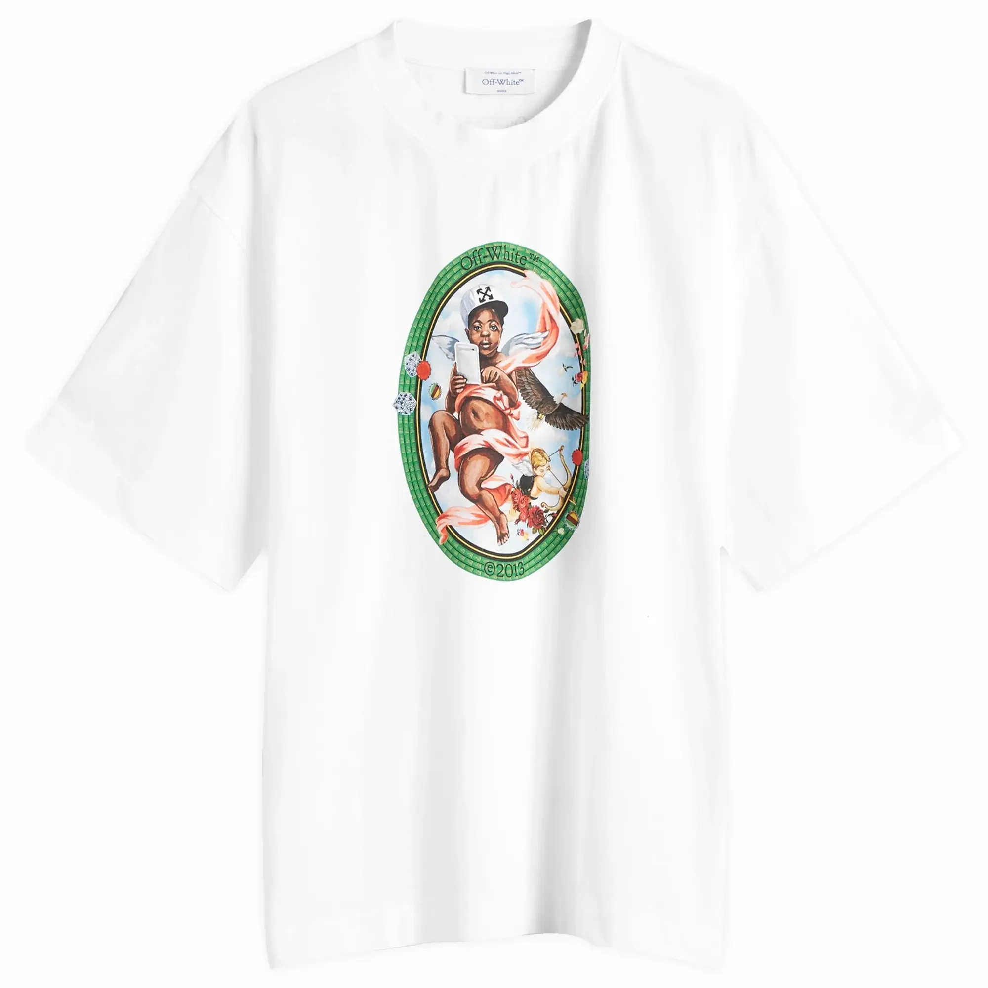 Off-White Men's Fresco Oval Skate T-Shirt White/Black