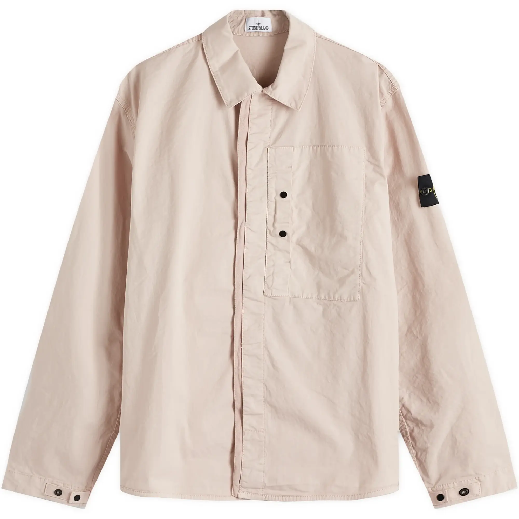 Stone Island Men's Supima Cotton Twill Stretch-TC Button Shirt Jacket Antique Rose