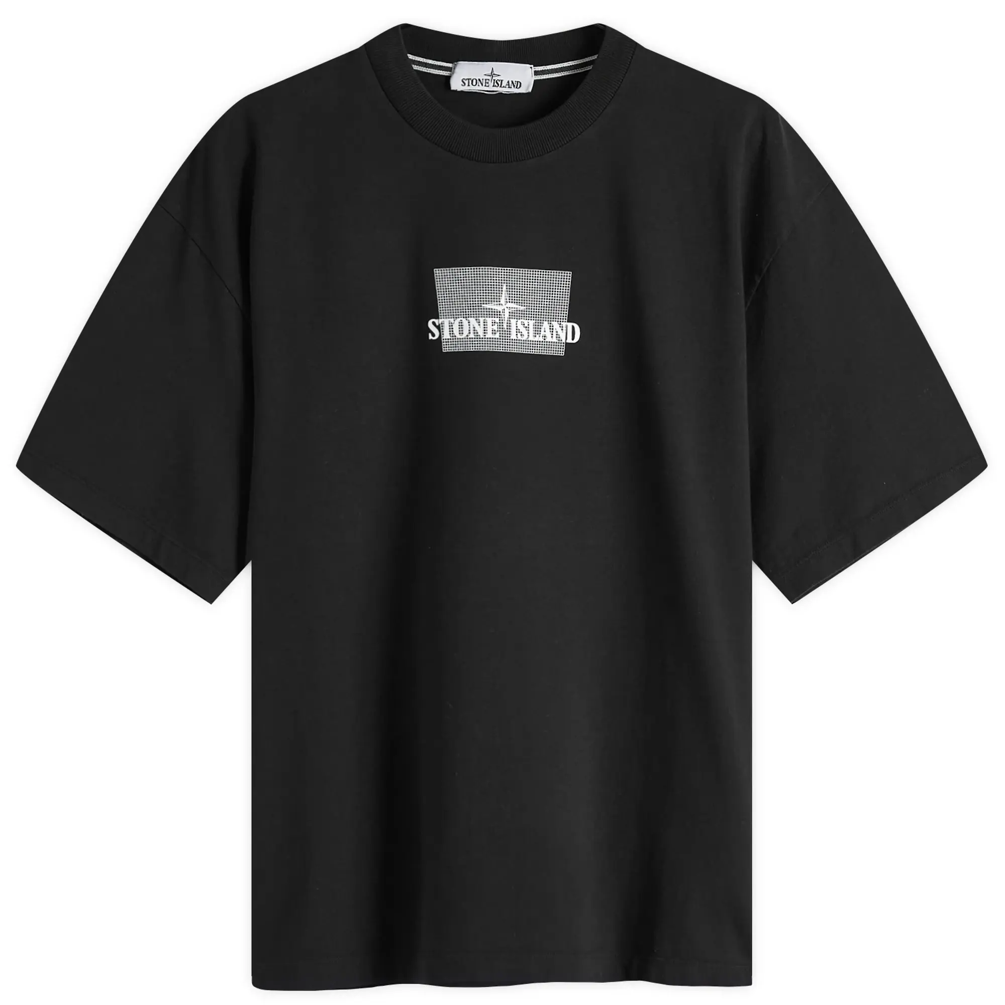 Stone Island Men's Grid Print Logo T-Shirt Black