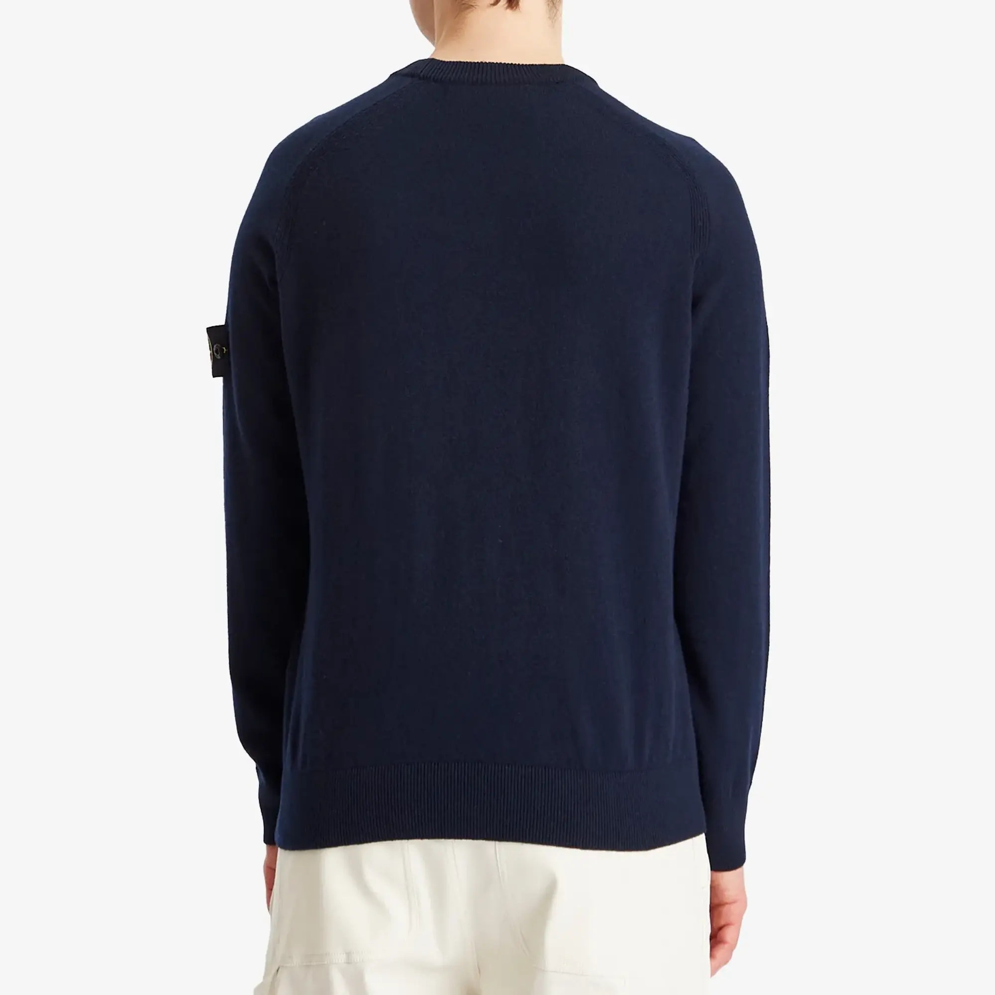 Stone Island Men's Geelong Wool Crew Neck Jumper Navy Blue