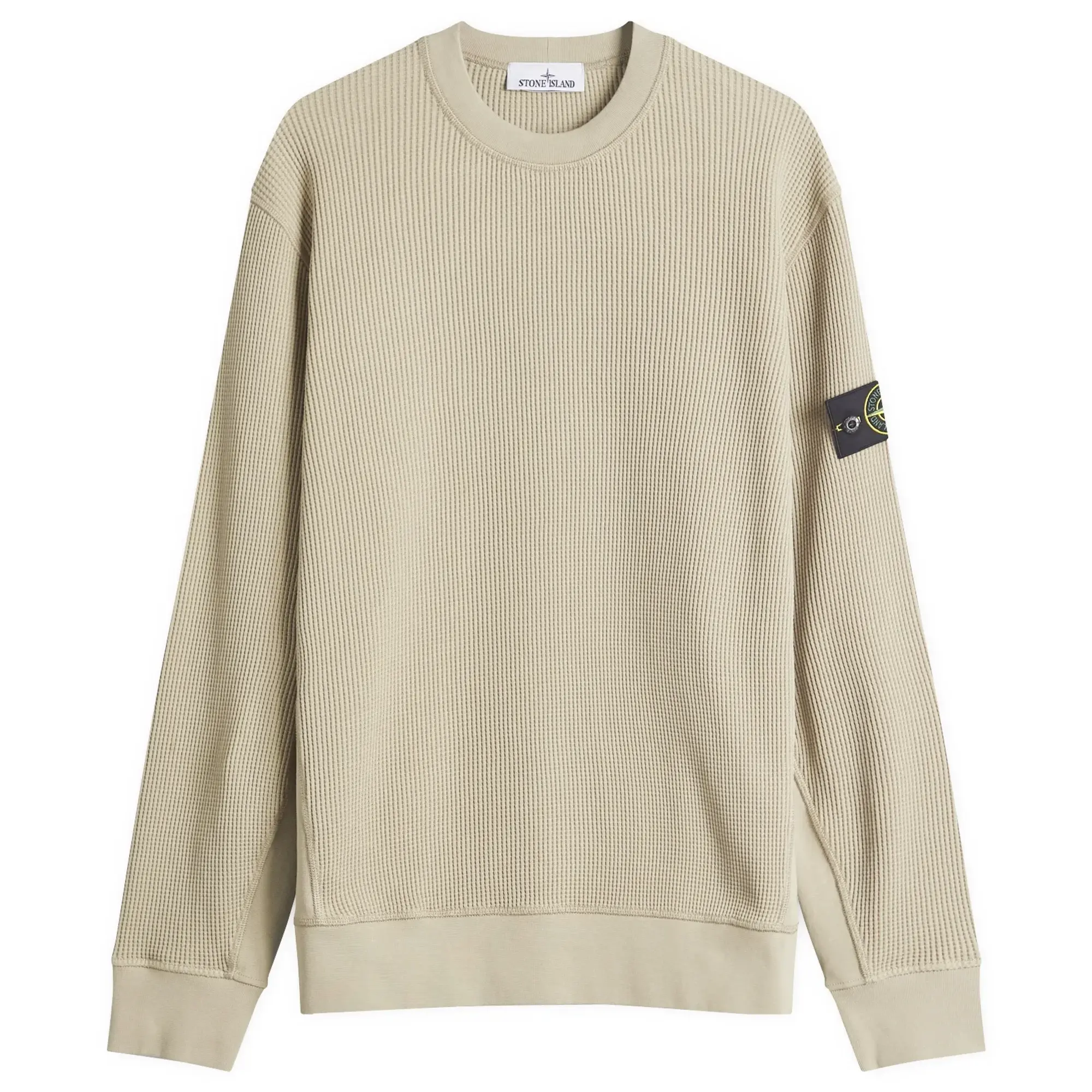 Stone Island Men's Waffle Crew Neck Sweatshirt Desert