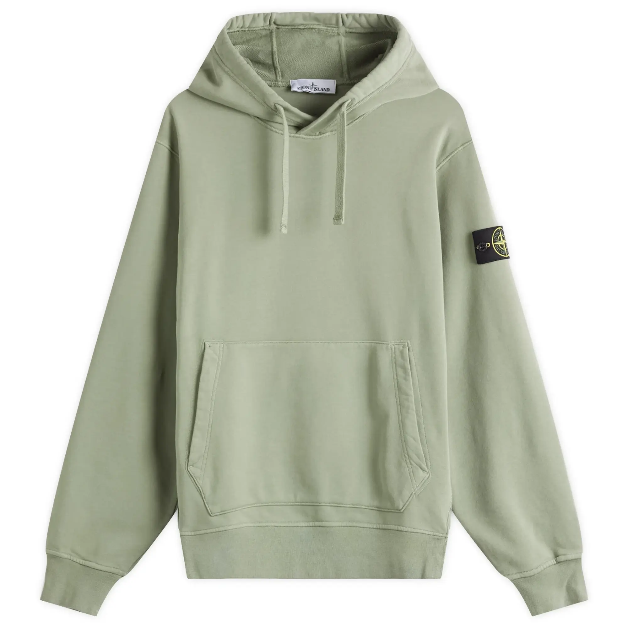 Stone Island Men's Garment Dyed Popover Hoodie Sage