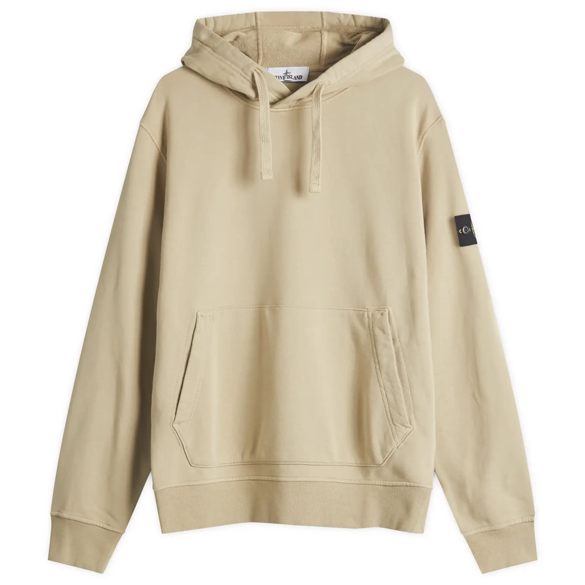 Stone Island Men's Garment Dyed Popover Hoodie Desert