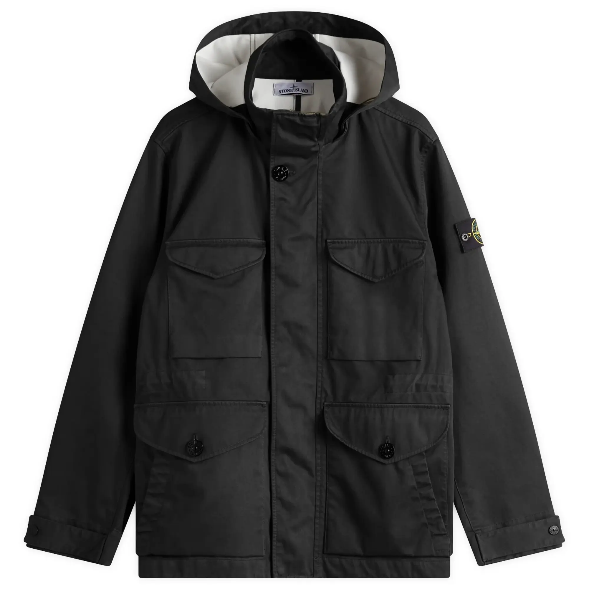 Stone Island Men's Raso Gommato 3L Field Jacket Black