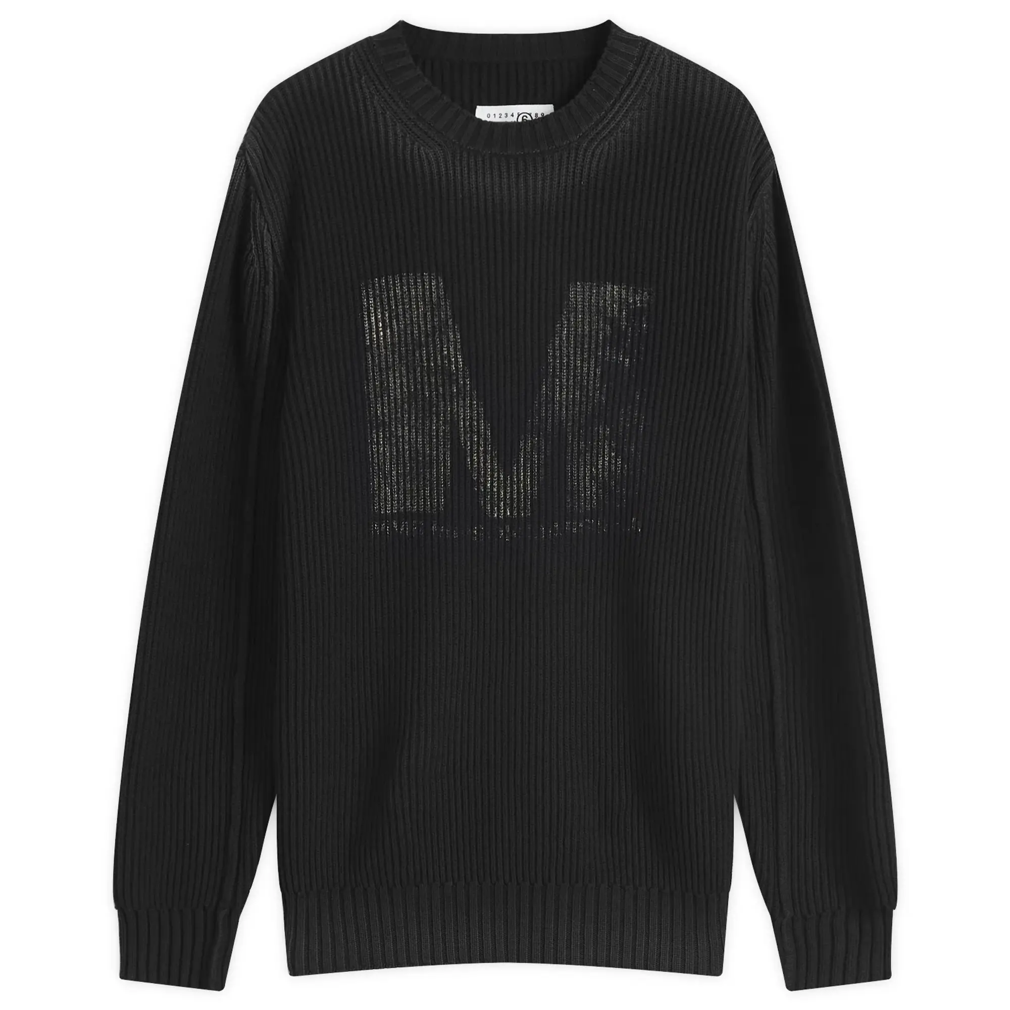 MM6 Maison Margiela Men's M Logo Knitted Jumper Black/Black