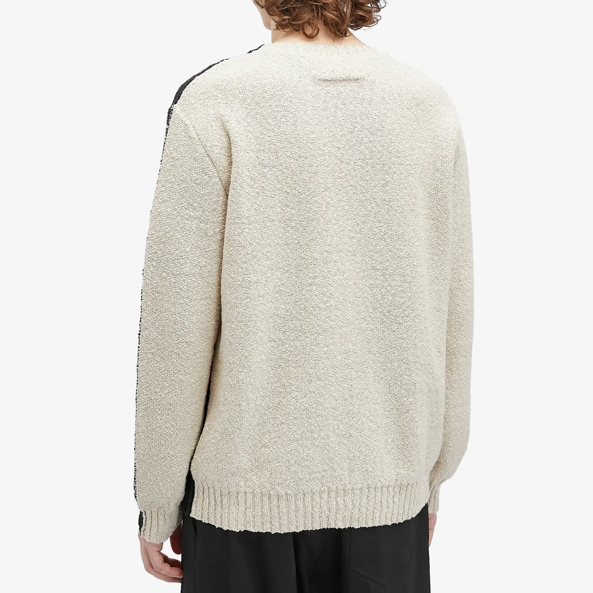 MM6 Maison Margiela Men's College Print Bi Colour Jumper Black/Dune