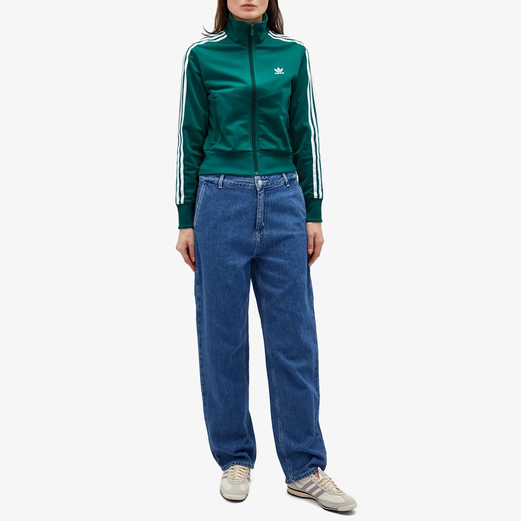 adidas Originals Womens Adicolor Classics Firebird Track Top - Green - Size XL - Green