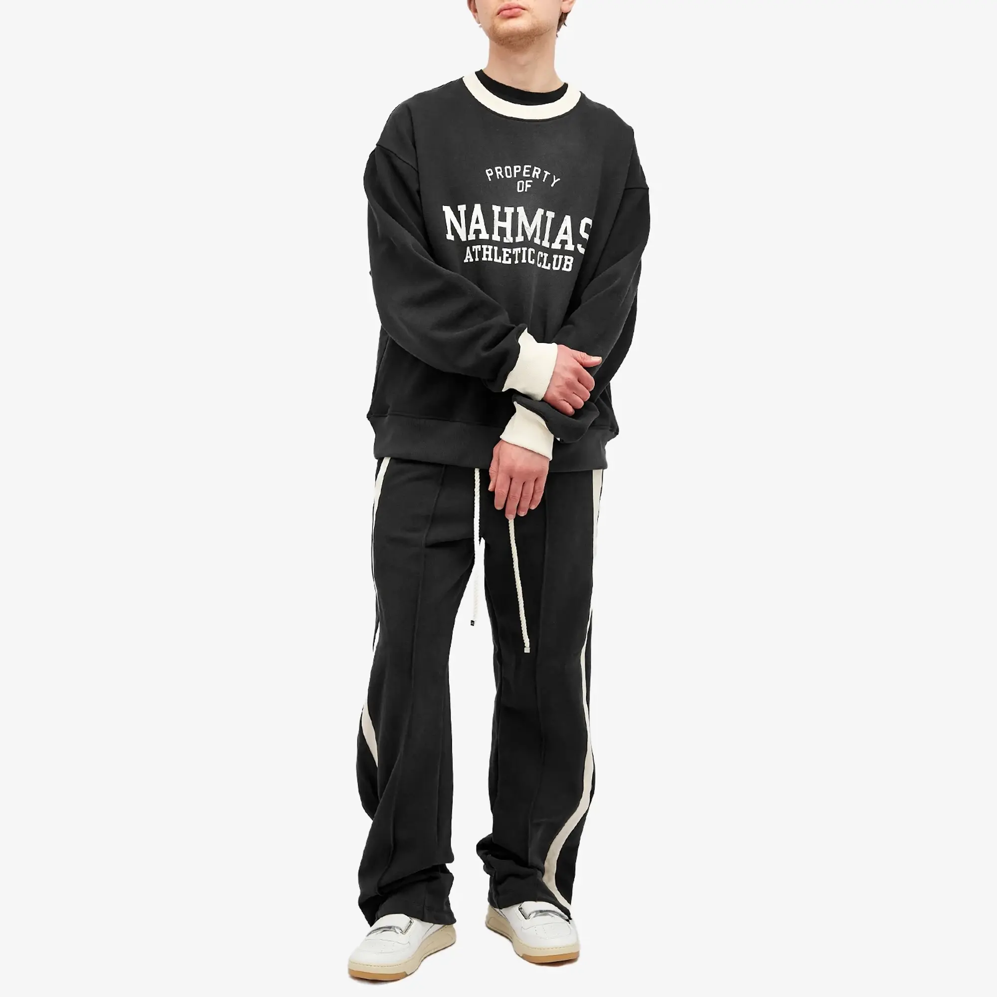 Nahmias Men's P.E. Crew Sweat Worn Black