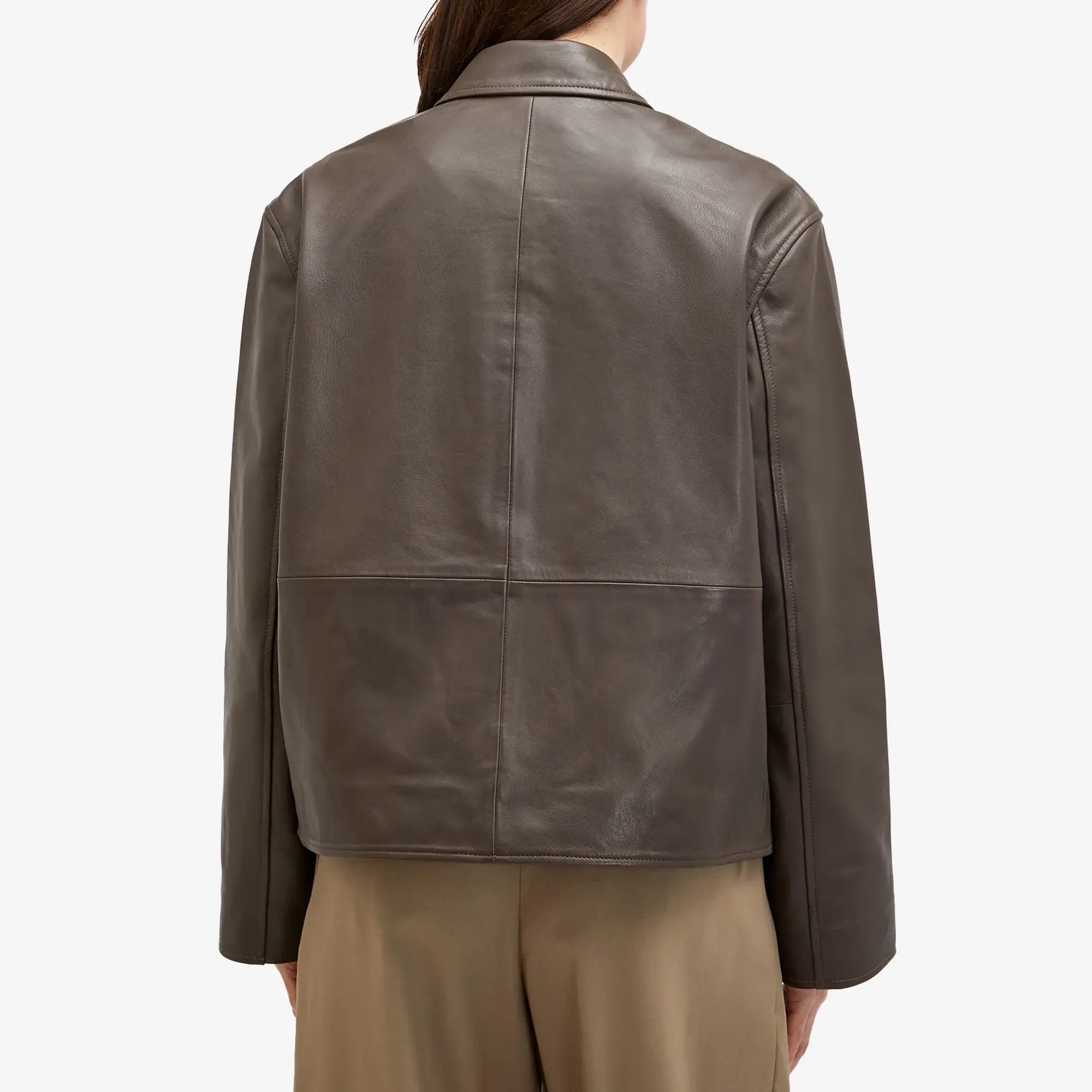 Róhe Women's Patch Leather Jacket Earth