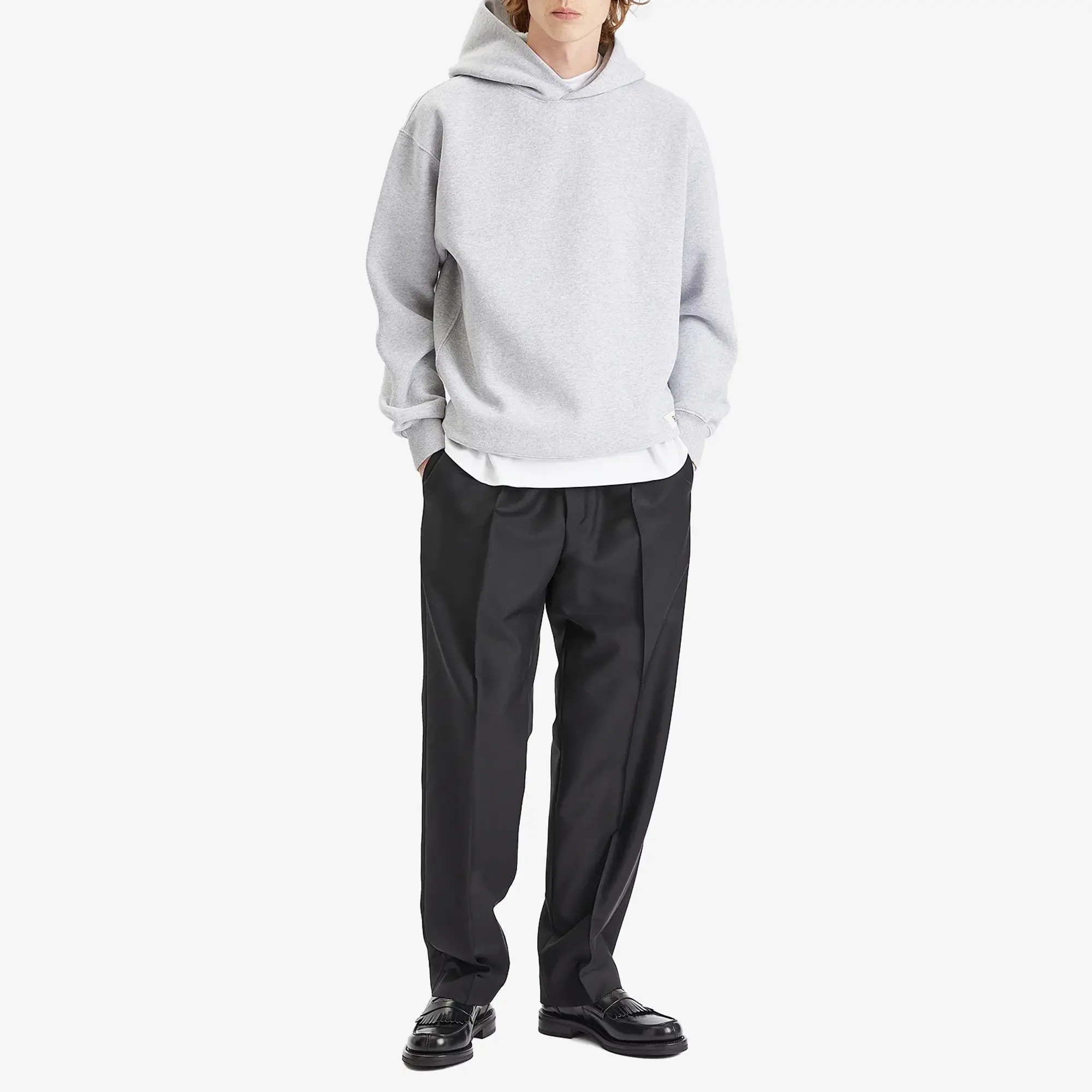 Róhe Men's Logo Hoodie Mid Grey Melange