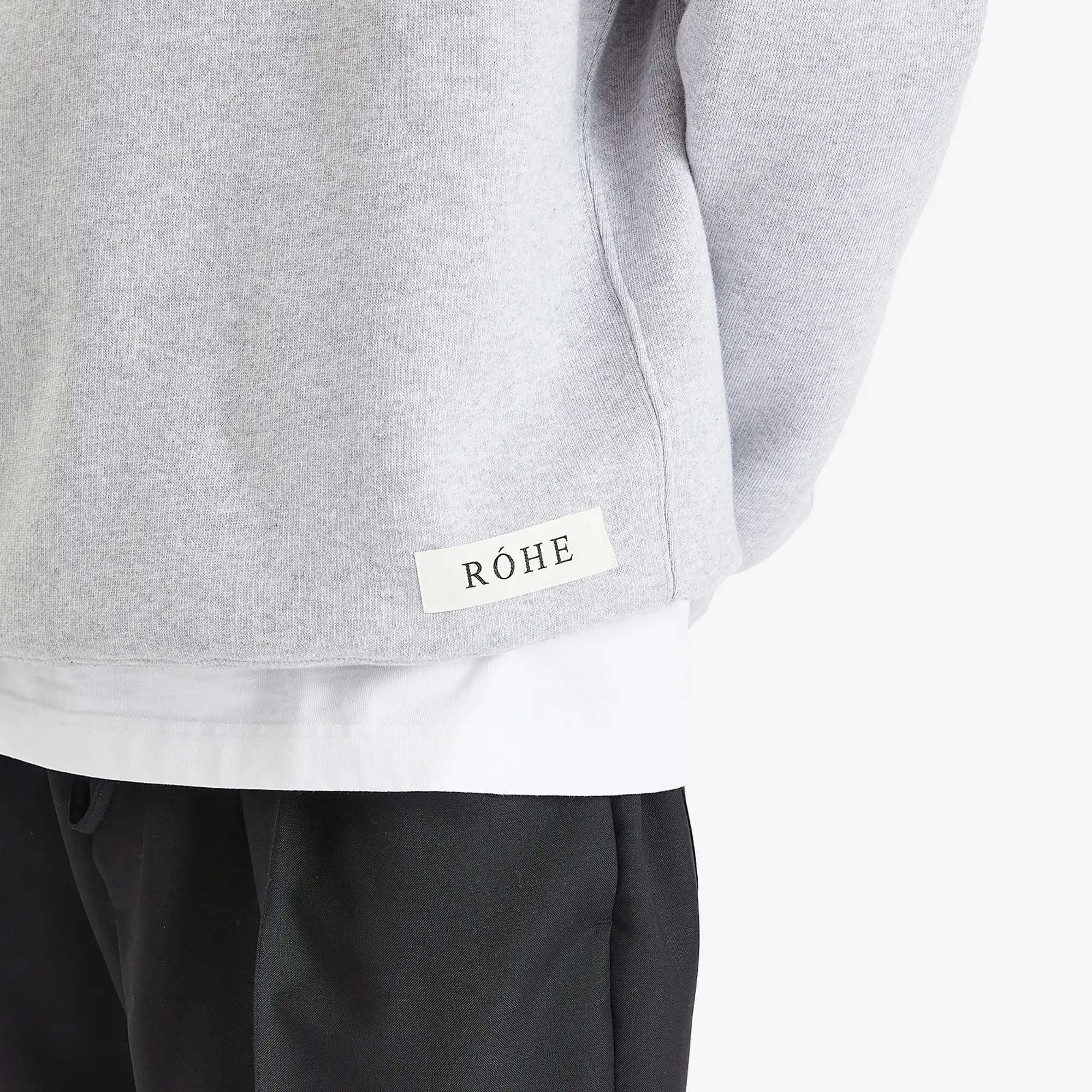 Róhe Men's Logo Hoodie Mid Grey Melange