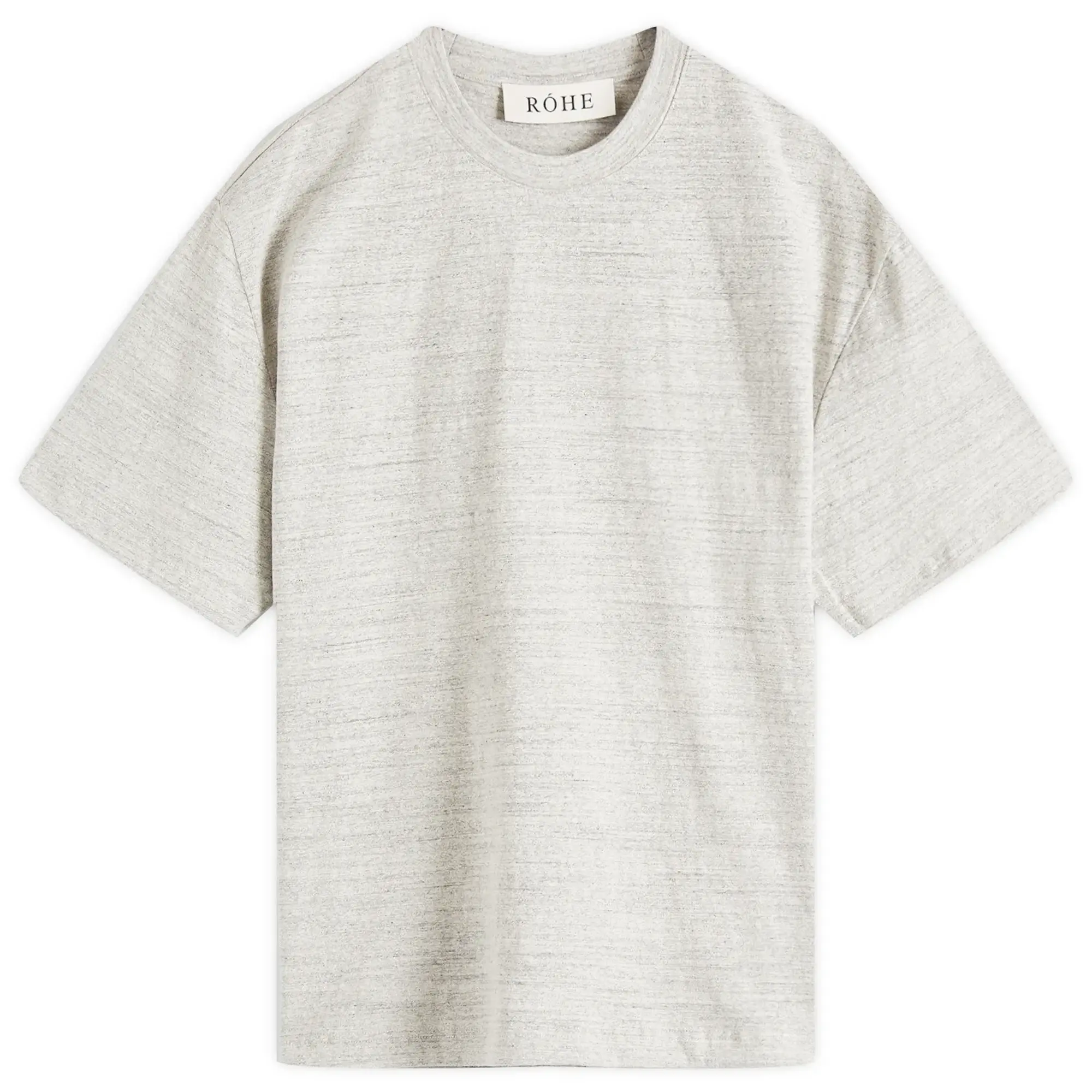 Róhe Men's Japanese Mouliné T-Shirt Light Grey Melange