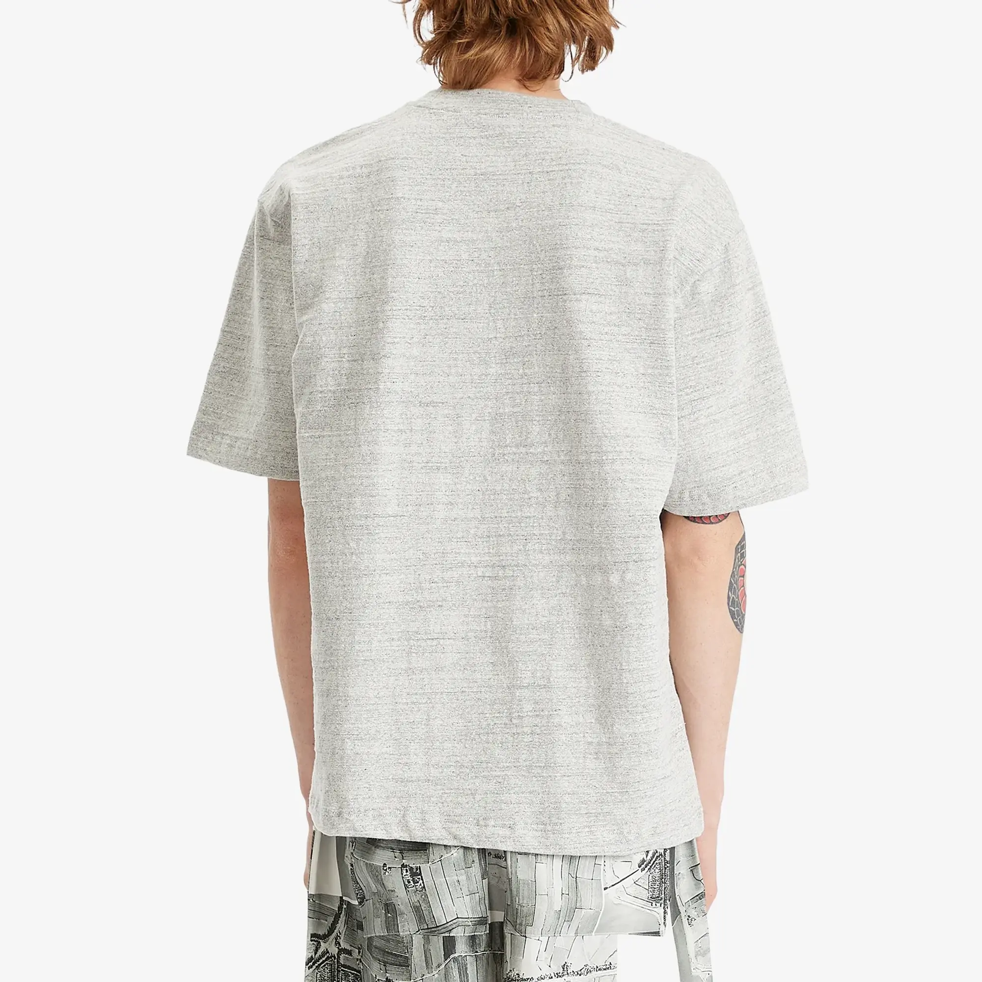 Róhe Men's Japanese Mouliné T-Shirt Light Grey Melange