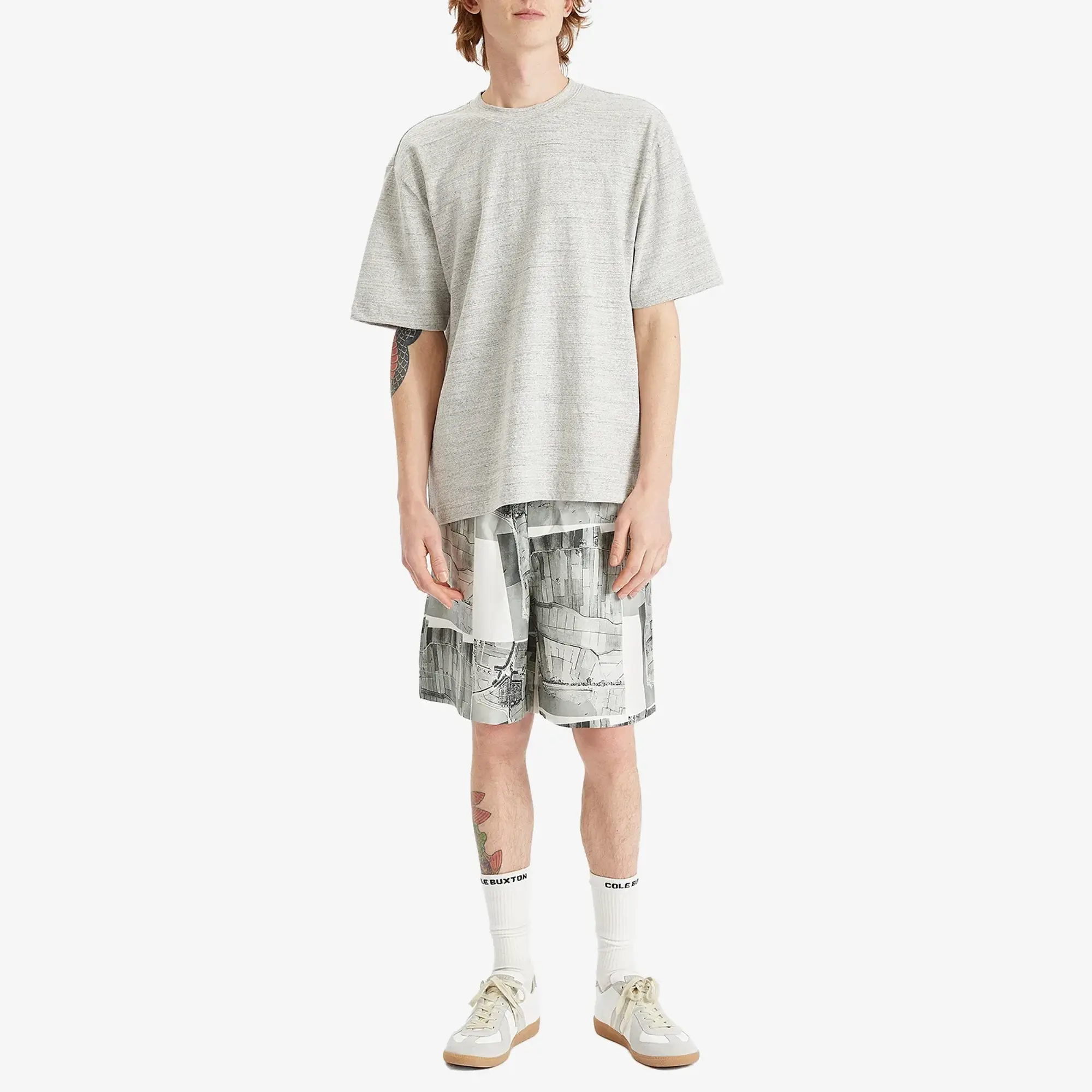 Róhe Men's Japanese Mouliné T-Shirt Light Grey Melange