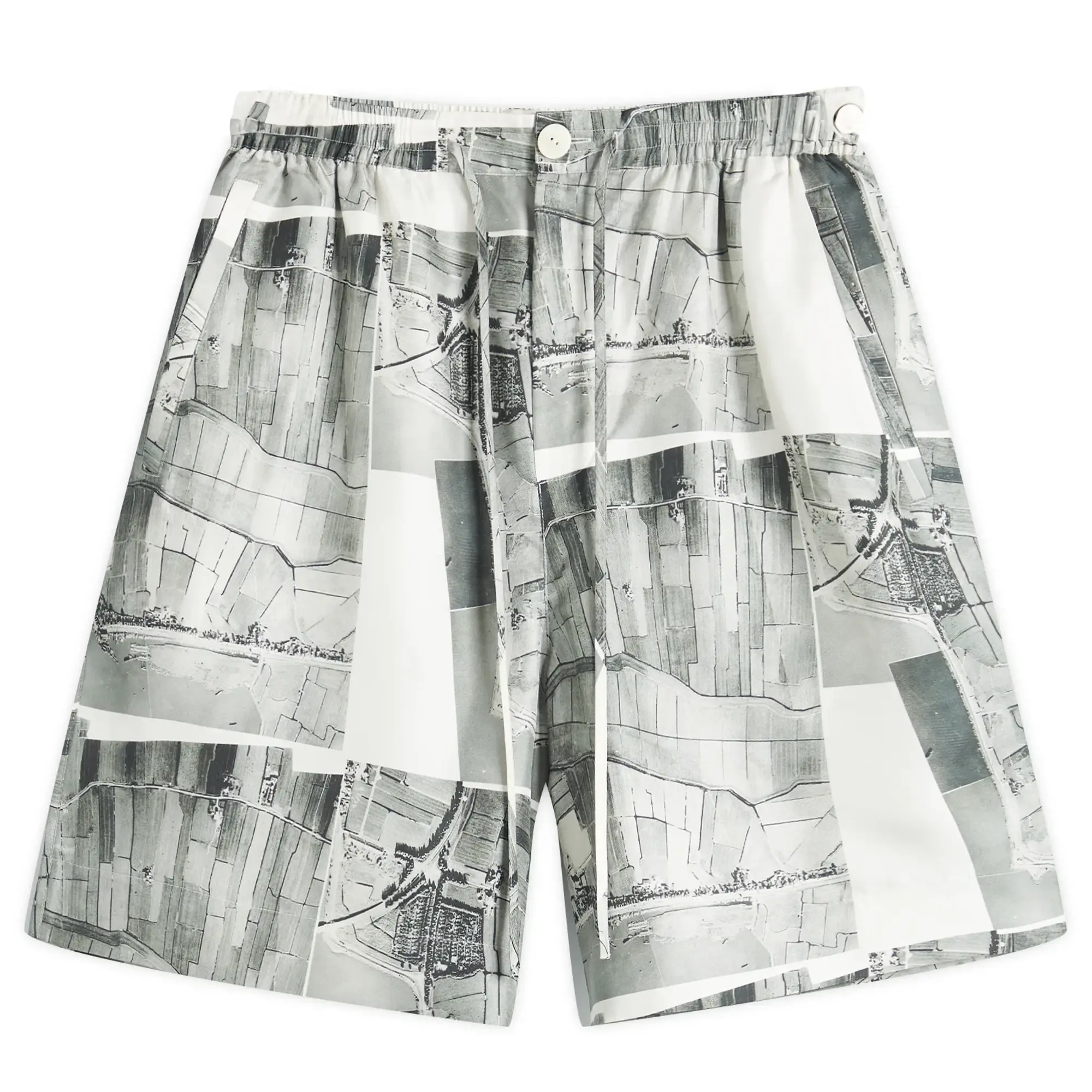 Róhe Men's Silk Drawstring Shorts Durgerdammerdijk Print