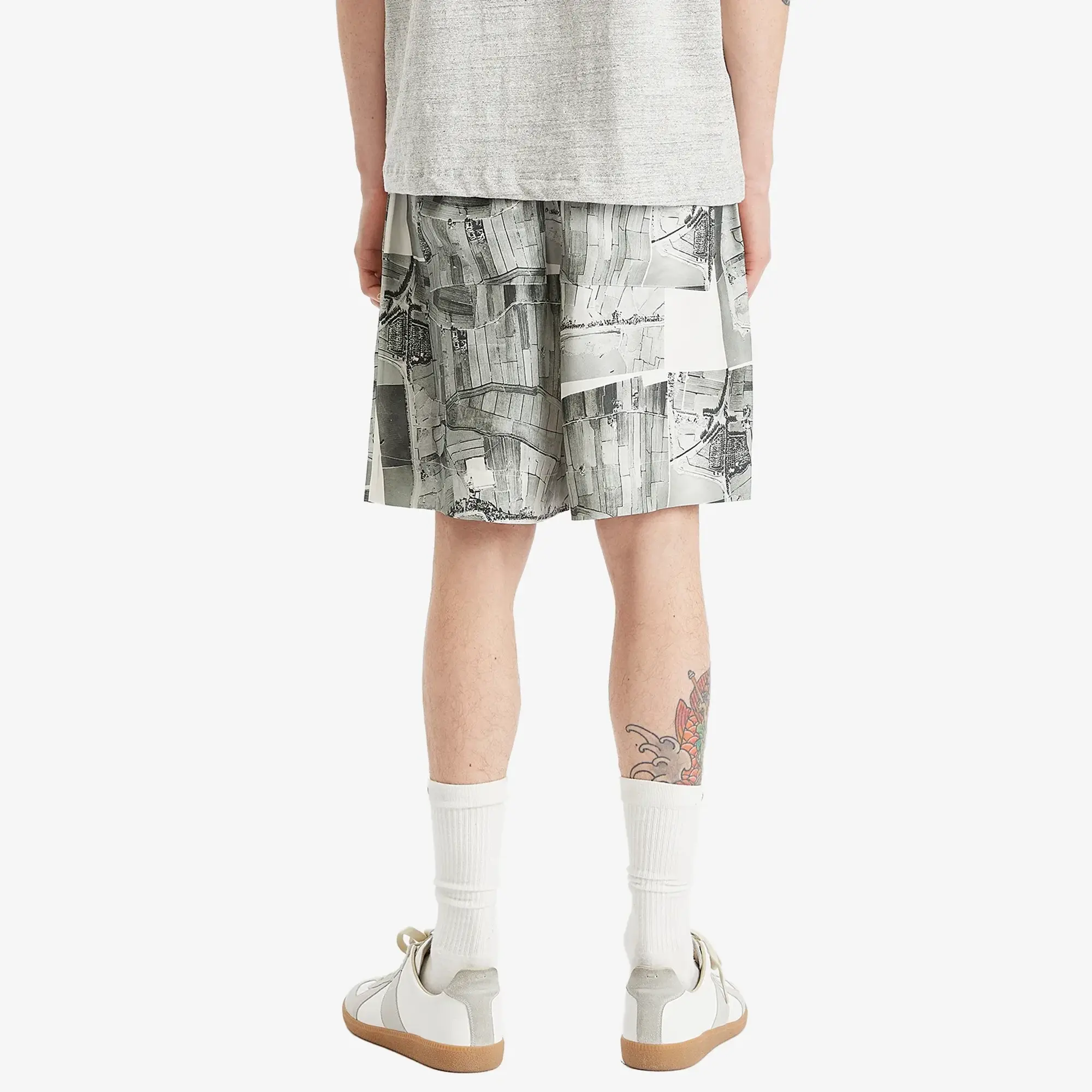 Róhe Men's Silk Drawstring Shorts Durgerdammerdijk Print