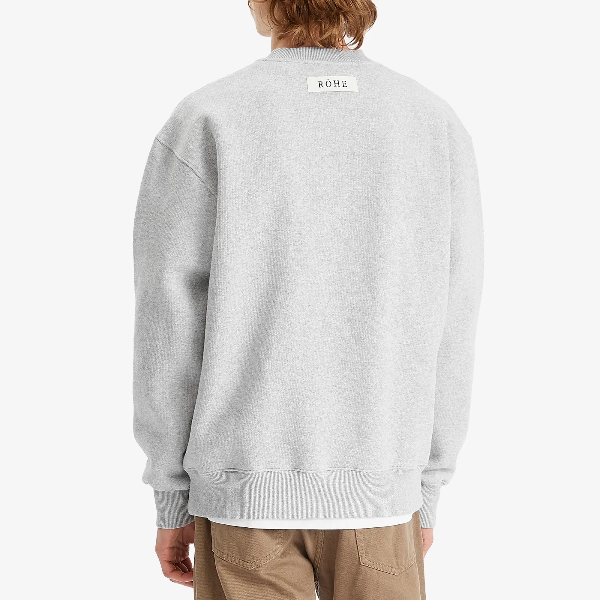 Róhe Men's Logo Sweatshirt Mid Grey Melange