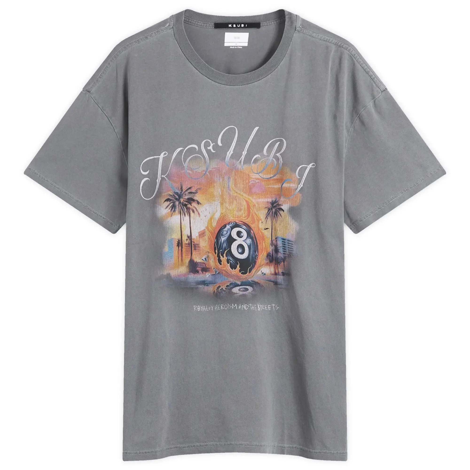 Ksubi Men's World Order Biggie T-Shirt Charcoal