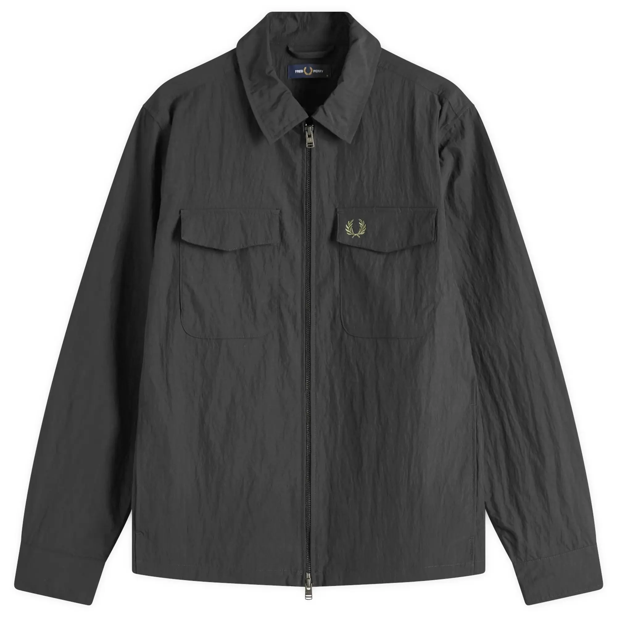 Fred Perry Men's Zip Through Overshirt Black