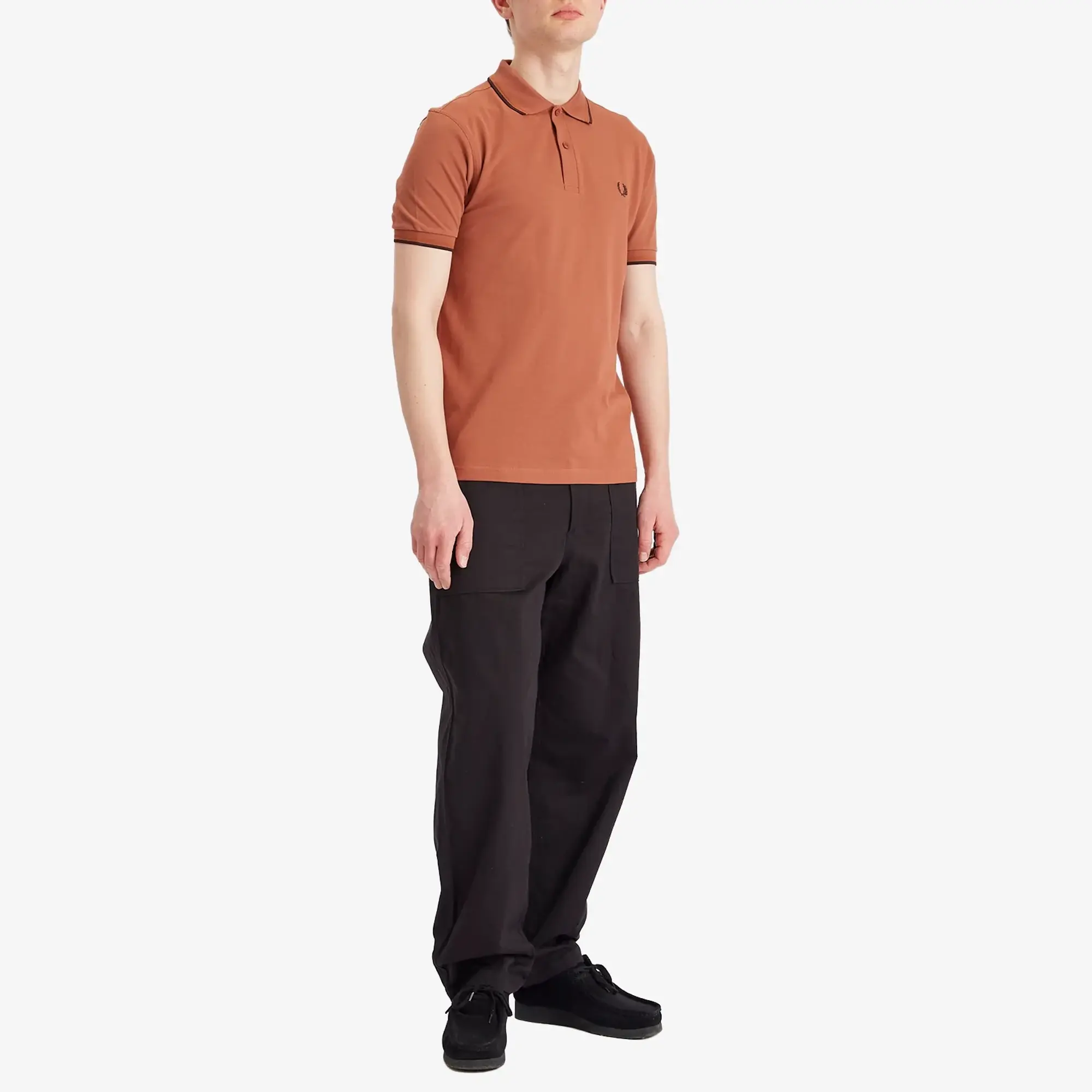 Fred Perry Men's Twin Tipped Polo Shirt Cinnamon