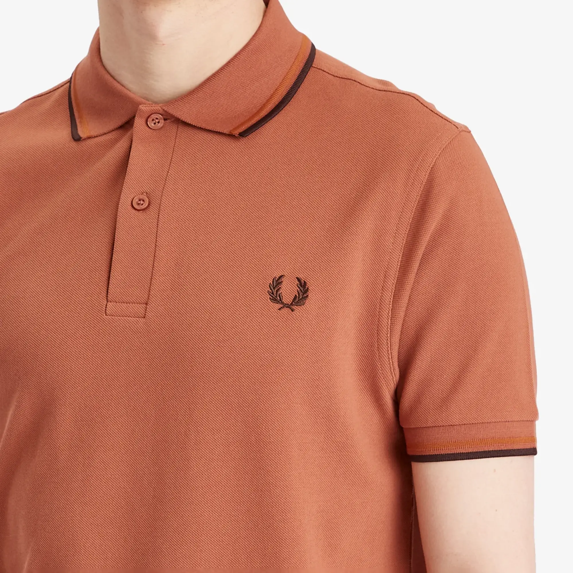 Fred Perry Men's Twin Tipped Polo Shirt Cinnamon