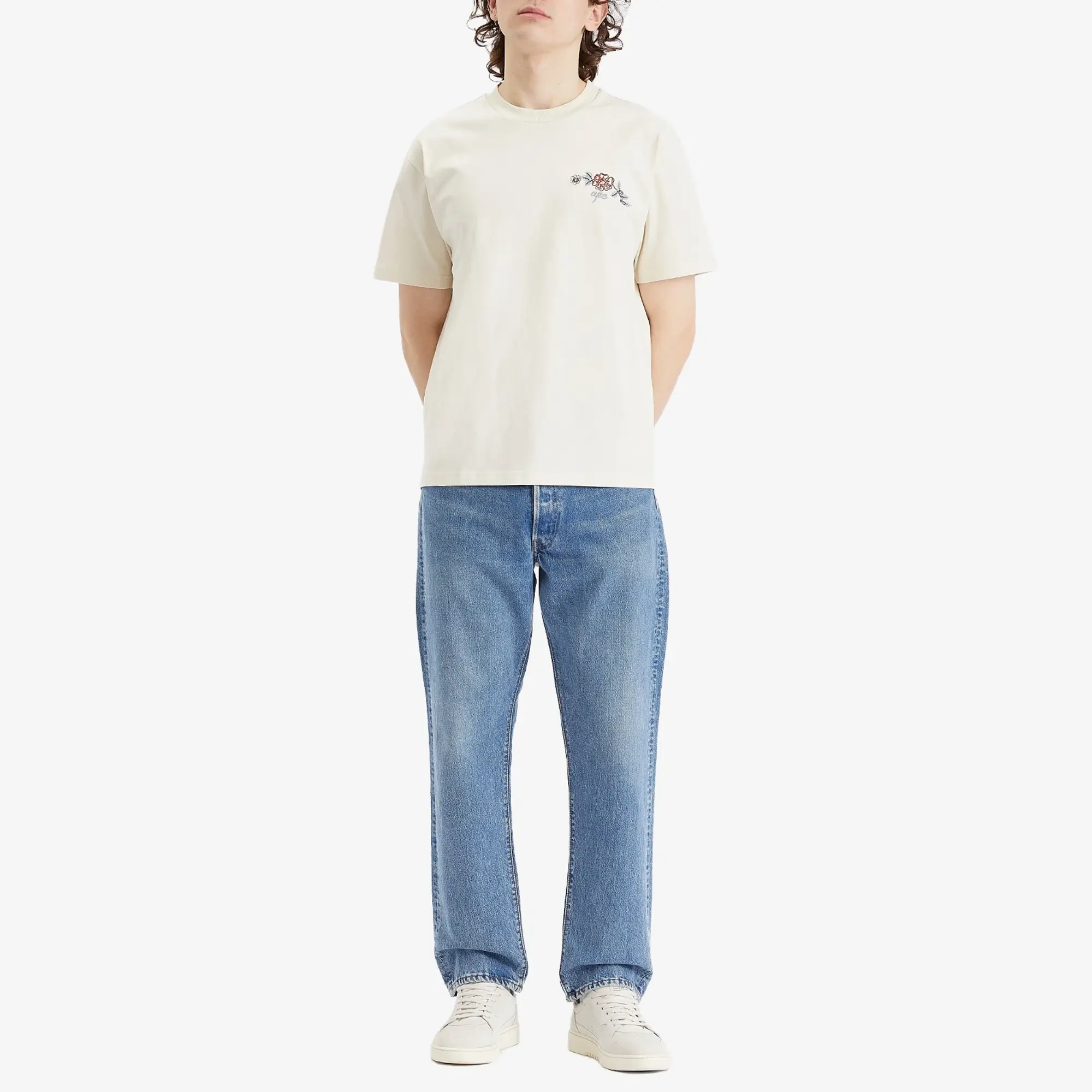 A.P.C. Men's Oscar Floral Logo T-Shirt Ecru