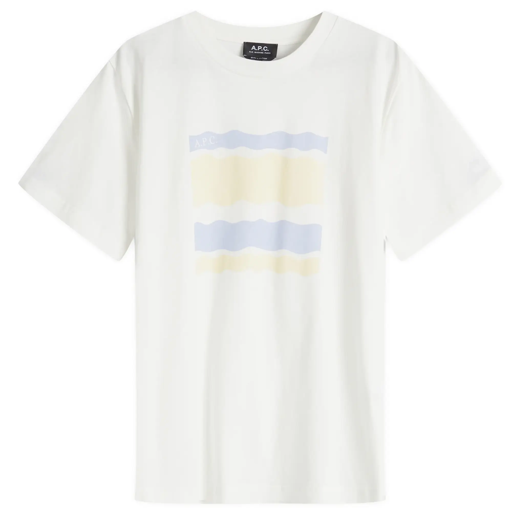 Asics A.P.C. Men's Malone Wave Print T-Shirt White/Yellow