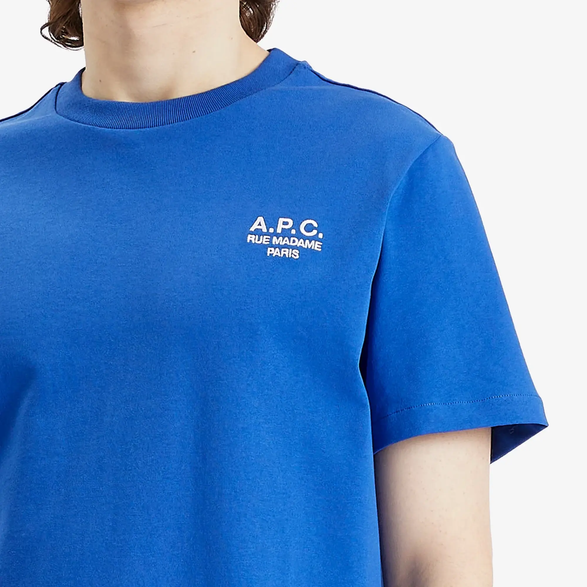 A.P.C. Men's Rue Madame Logo T-Shirt Blue/White