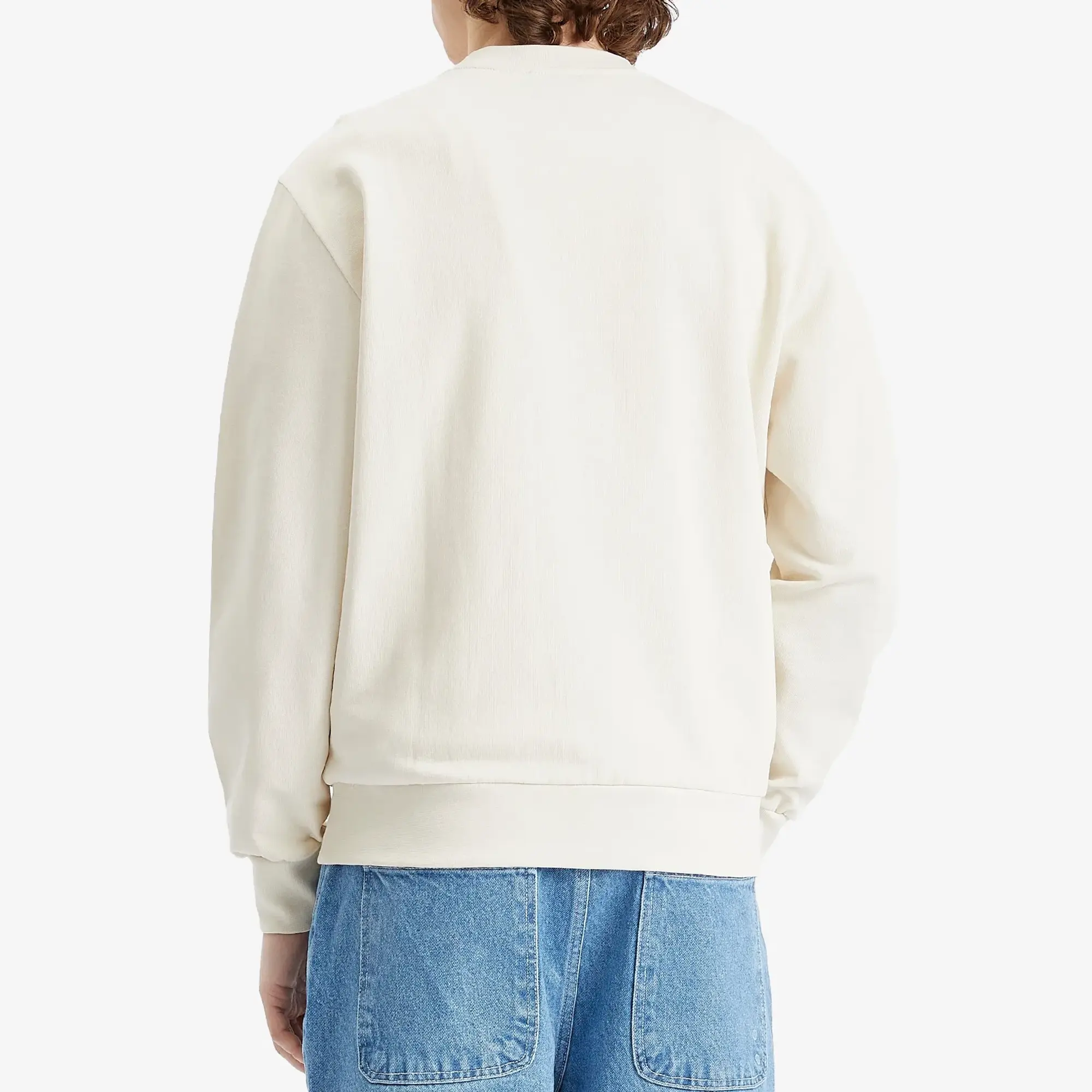 A.P.C. Men's Tyler Floral Logo Crew Sweatshirt Ecru
