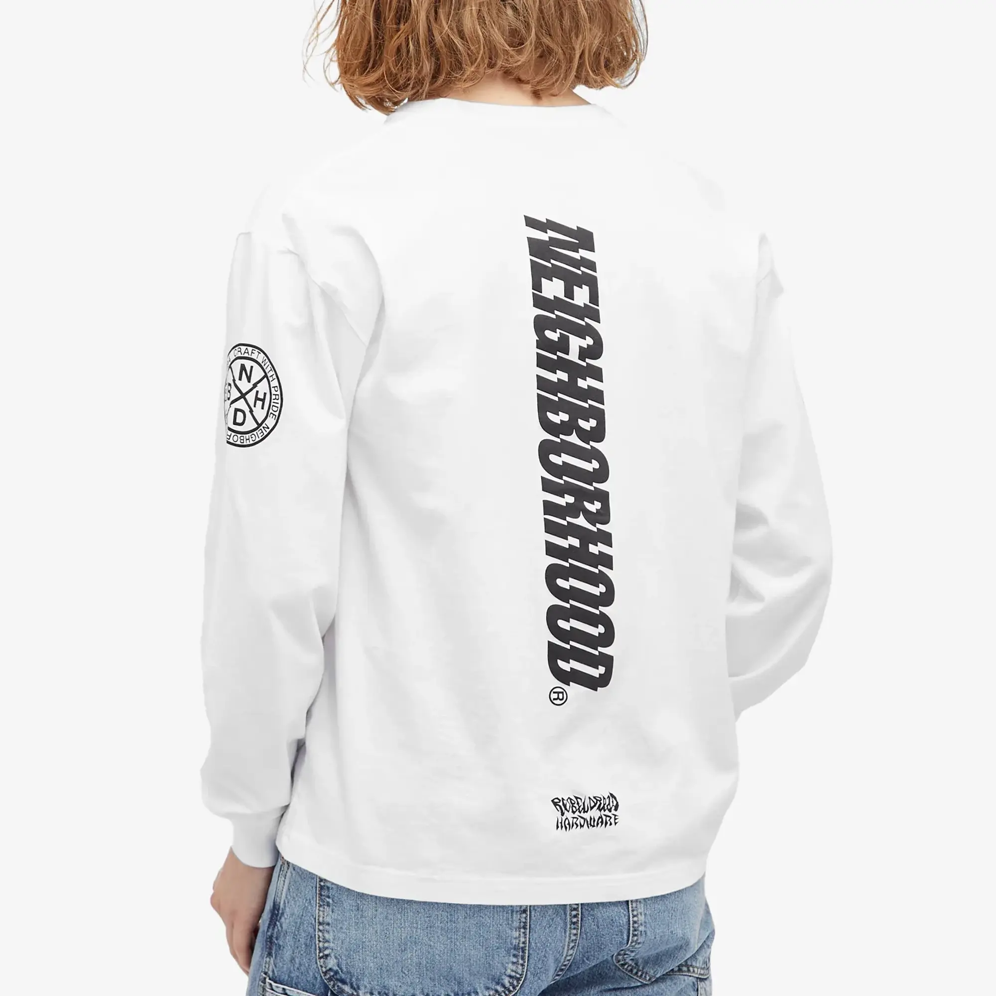 Neighborhood Men's x Rebel Dread Hardware Long Sleeve T-Shirt White