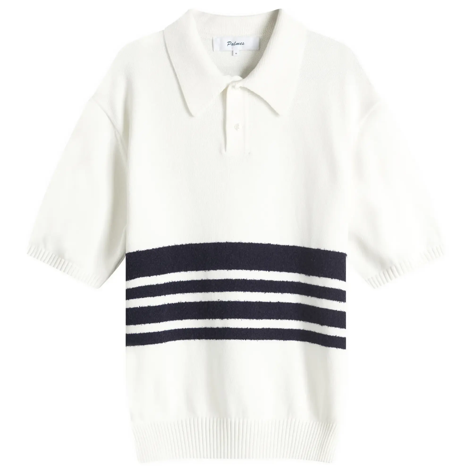 Palmes Men's Panel Knit Polo Shirt Off-White