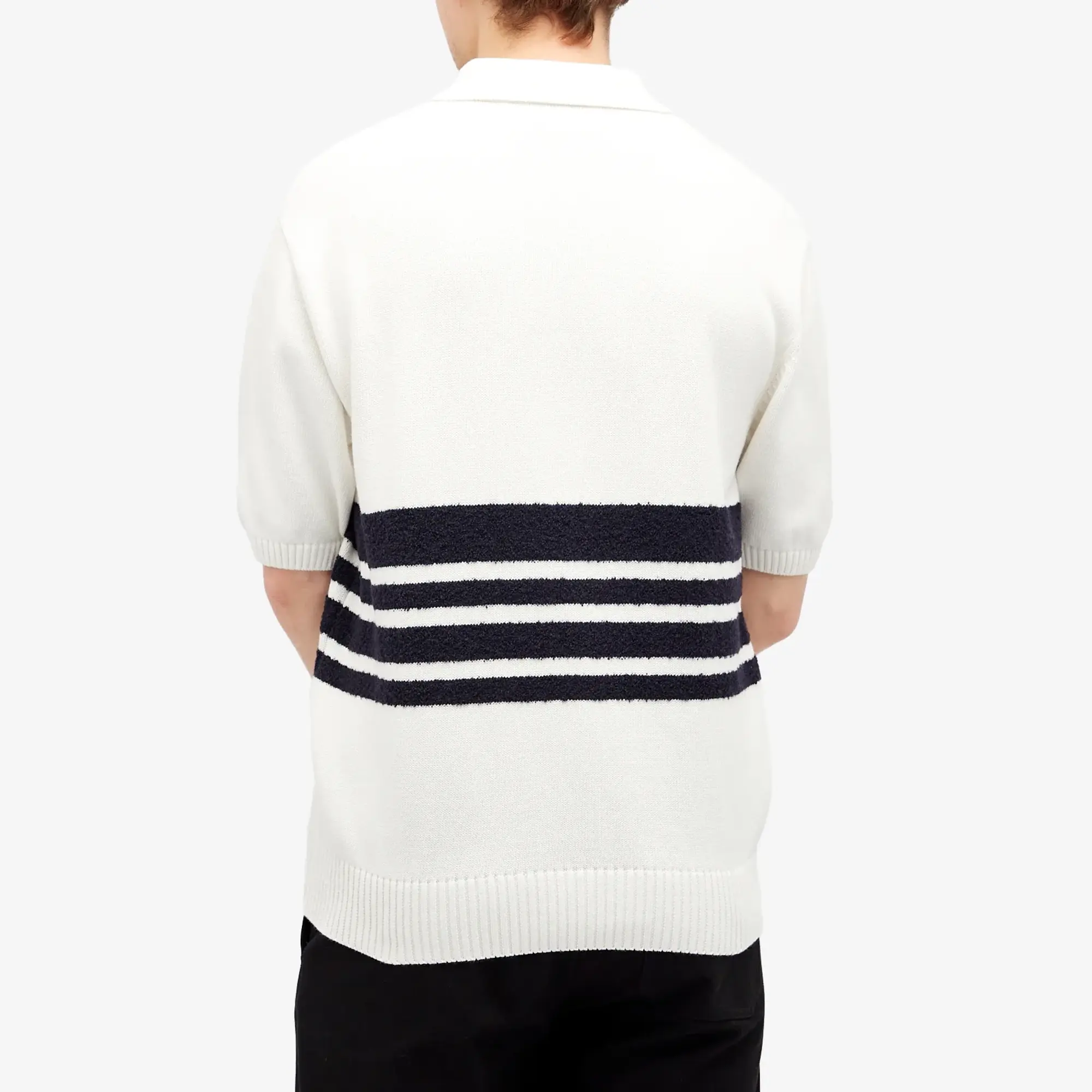 Palmes Men's Panel Knit Polo Shirt Off-White