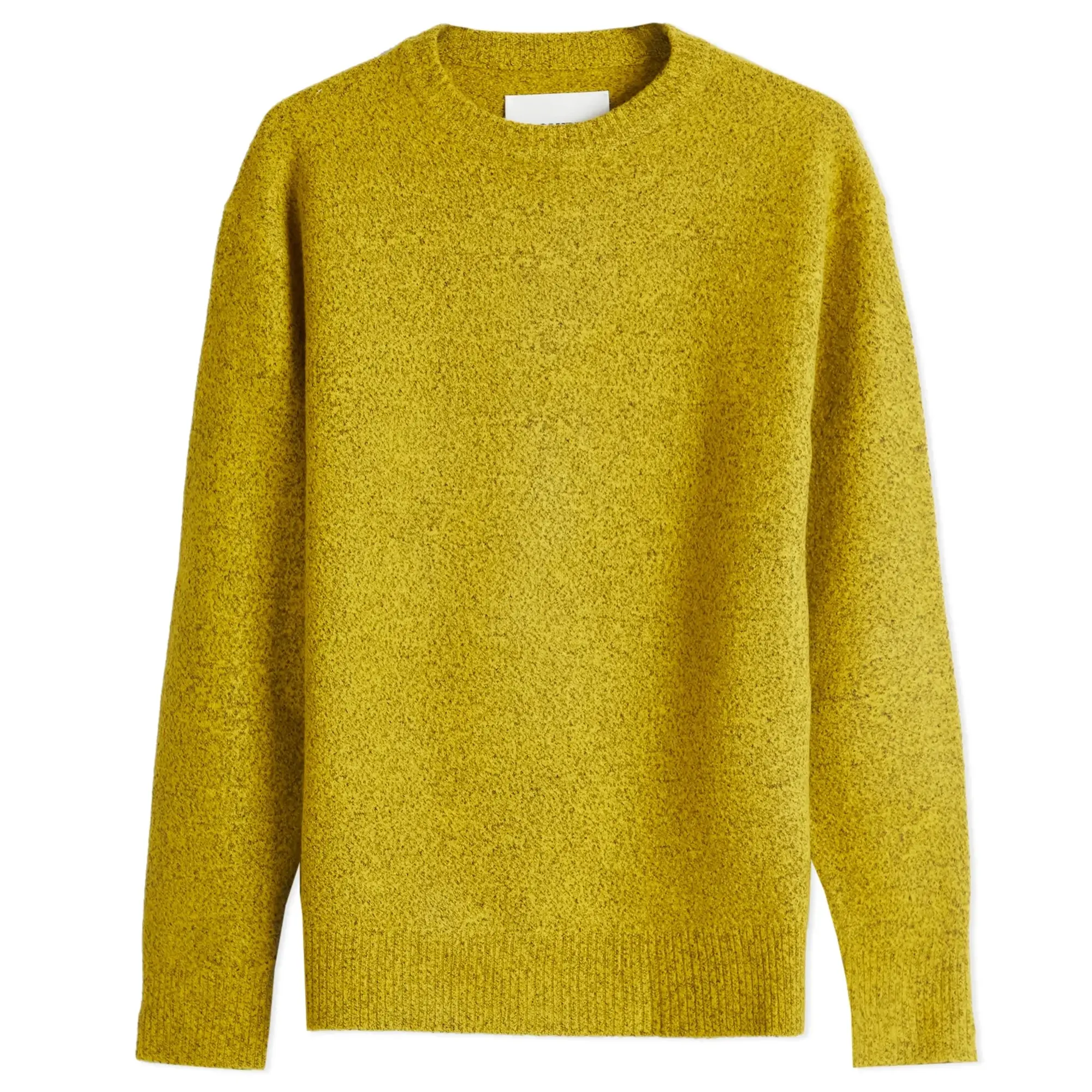 Jil Sander Men's Boiled Wool Crew Knit Pollen