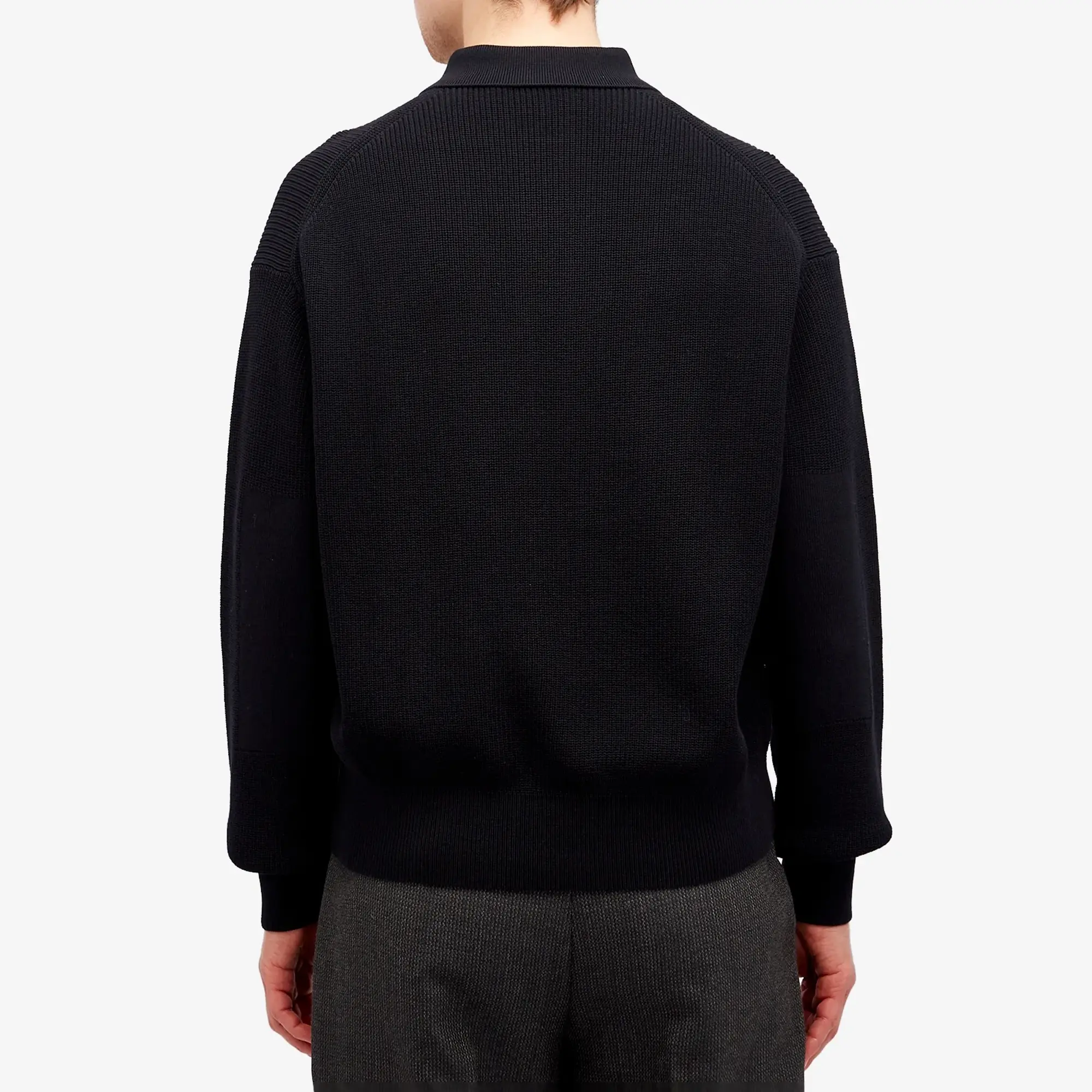 Studio Nicholson Men's Rib Polo Shirt Darkest Navy
