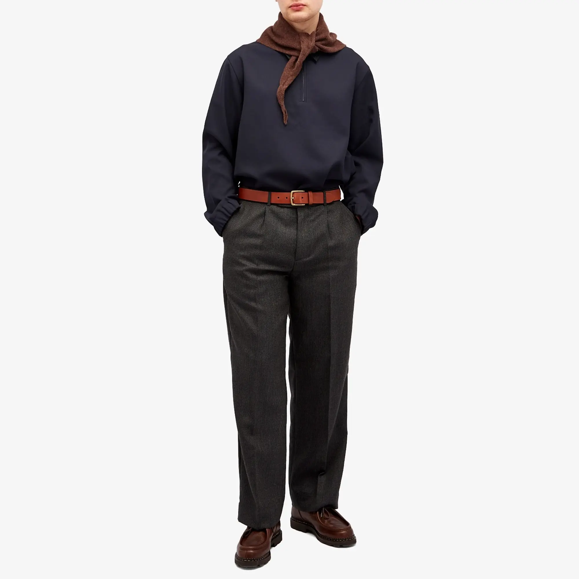 Asics Studio Nicholson Men's Half Placket Zip Shirt Darkest Navy