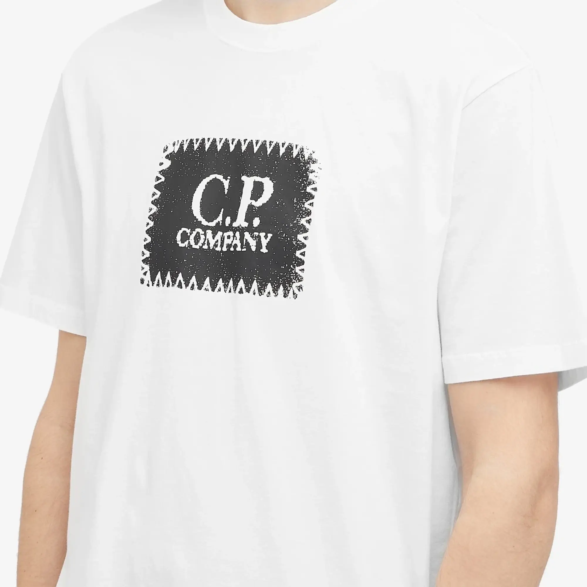 C.P. Company Men's 30/1 Logo Label T-Shirt Gauze White